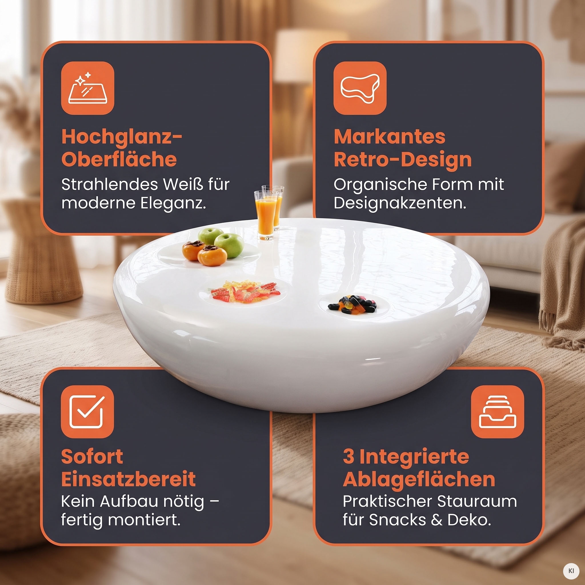 SalesFever Table basse »Coffeetable im minimalistischen Stil«