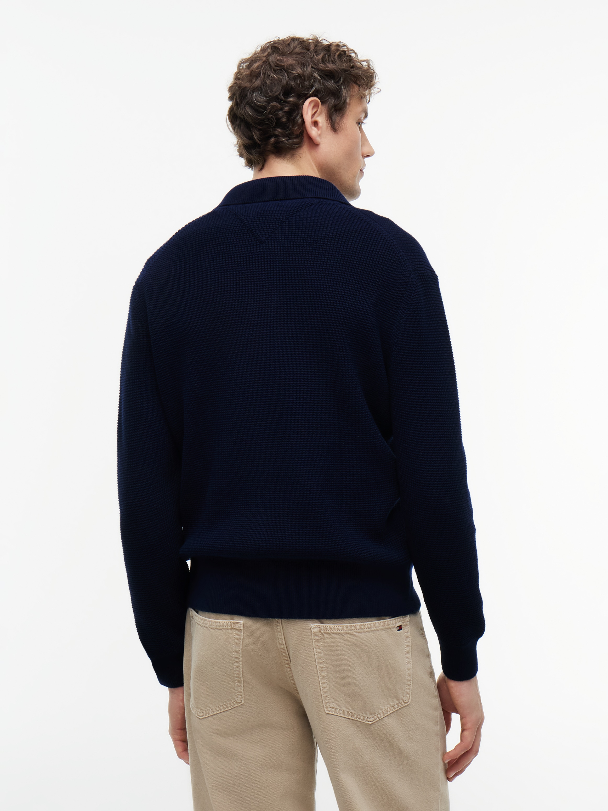 Tommy Hilfiger Polokragenpullover »WAFFLE STRUCTURE RUGBY« Relaxed Fit