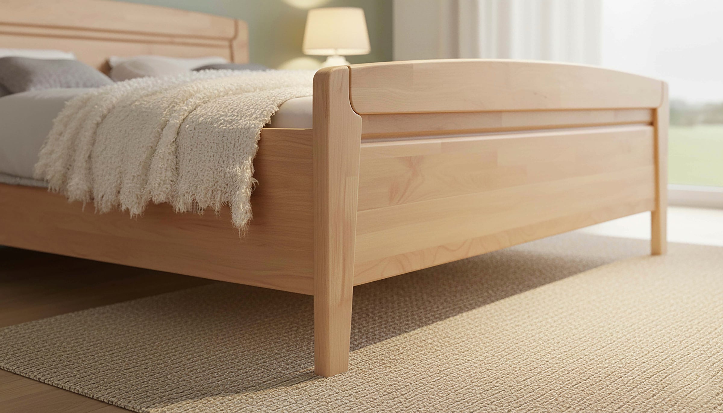 WIEMANN Lit fonctionnel »Lausanne, Bettgestell, Bettrahmen, teilmassiv Erle« 4-fache Liegehöhenverstellung, MADE IN GERMANY,  Kopf- und Fussteil aus Massivholz, zwei Grössen, Bettseitenhöhe 43 cm