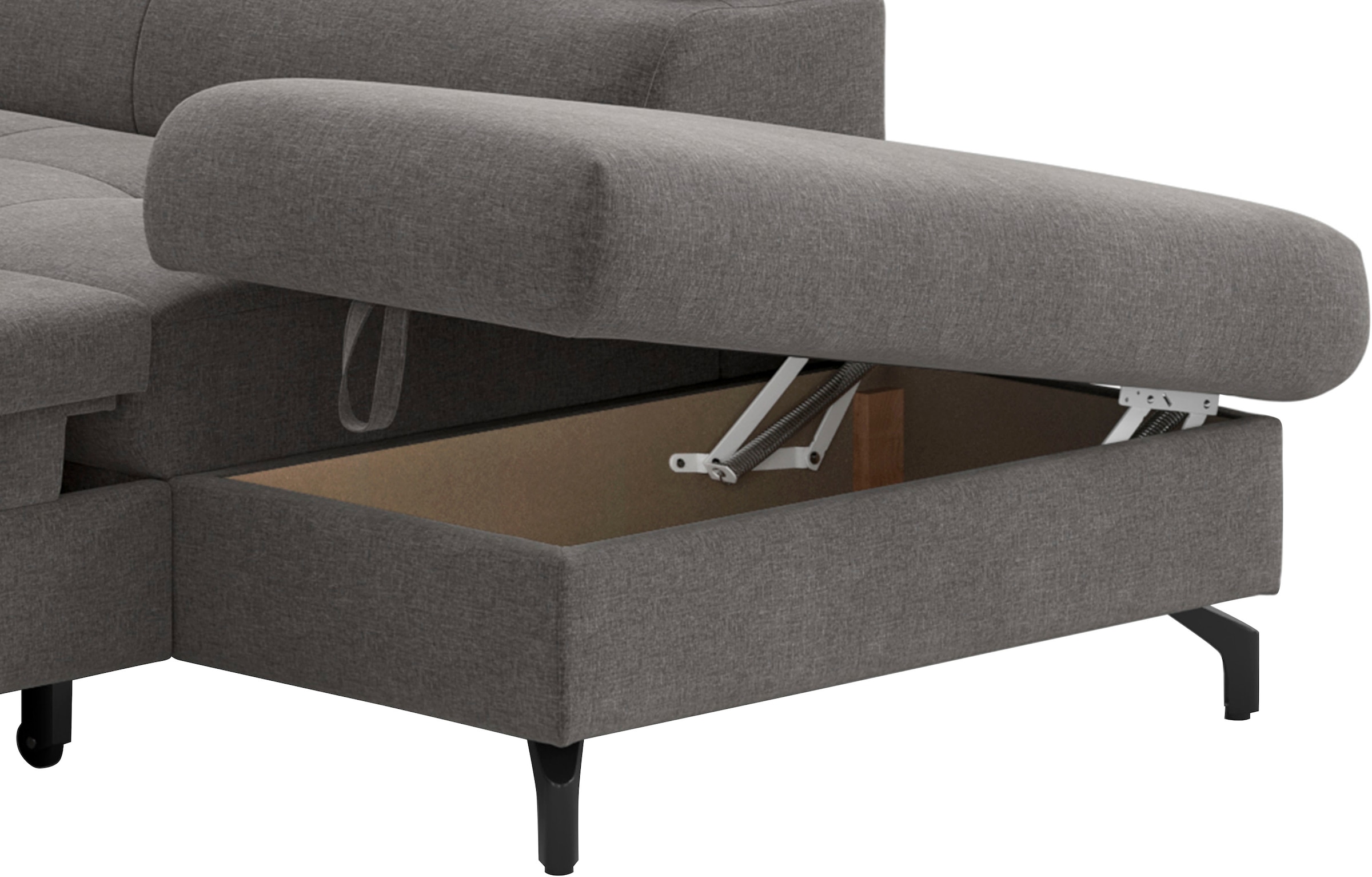 COTTA Canapé d'angle »Aura L-Form, B: 260 cm« avec fonction lit, coffre de lit & réglage de la tête de lit