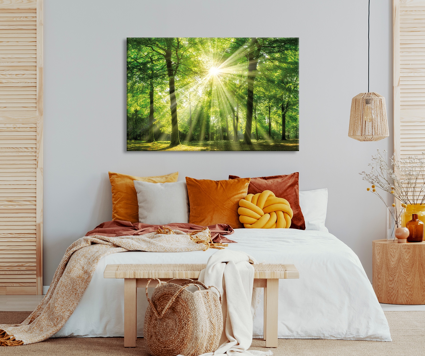 Bönninghoff Tableau sur toile »Wandbild WALD  – Leinwandbild Keilrahmen« Forêt | Nature | Prairies et arbres 1 cuis tlg. tendu sur châssis