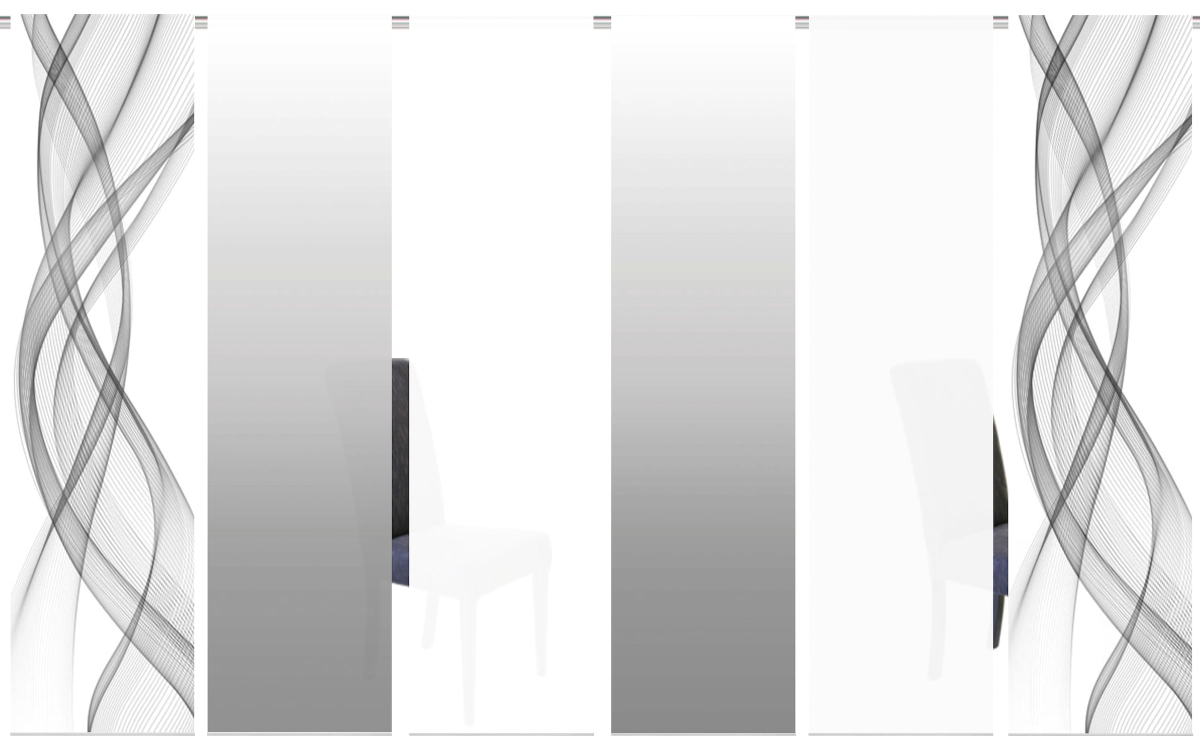 HOME WOHNIDEEN Rideau coulissant »FERROLA« Velcro 6 cuis tlg. HxB: 245x60, inkl. Befestigungszubehör