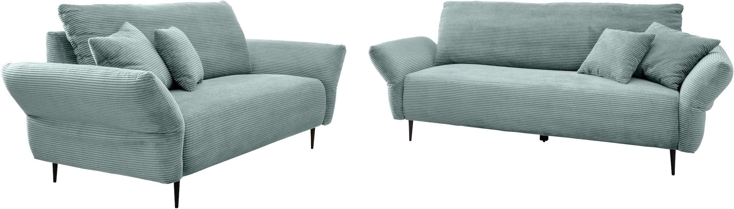 Home affaire Canapé d'angle »Lazio modern und bequem, schmale Armlehnen, tolle Detailverarbeitung« zwei verschiedene Fussfarben wählbar