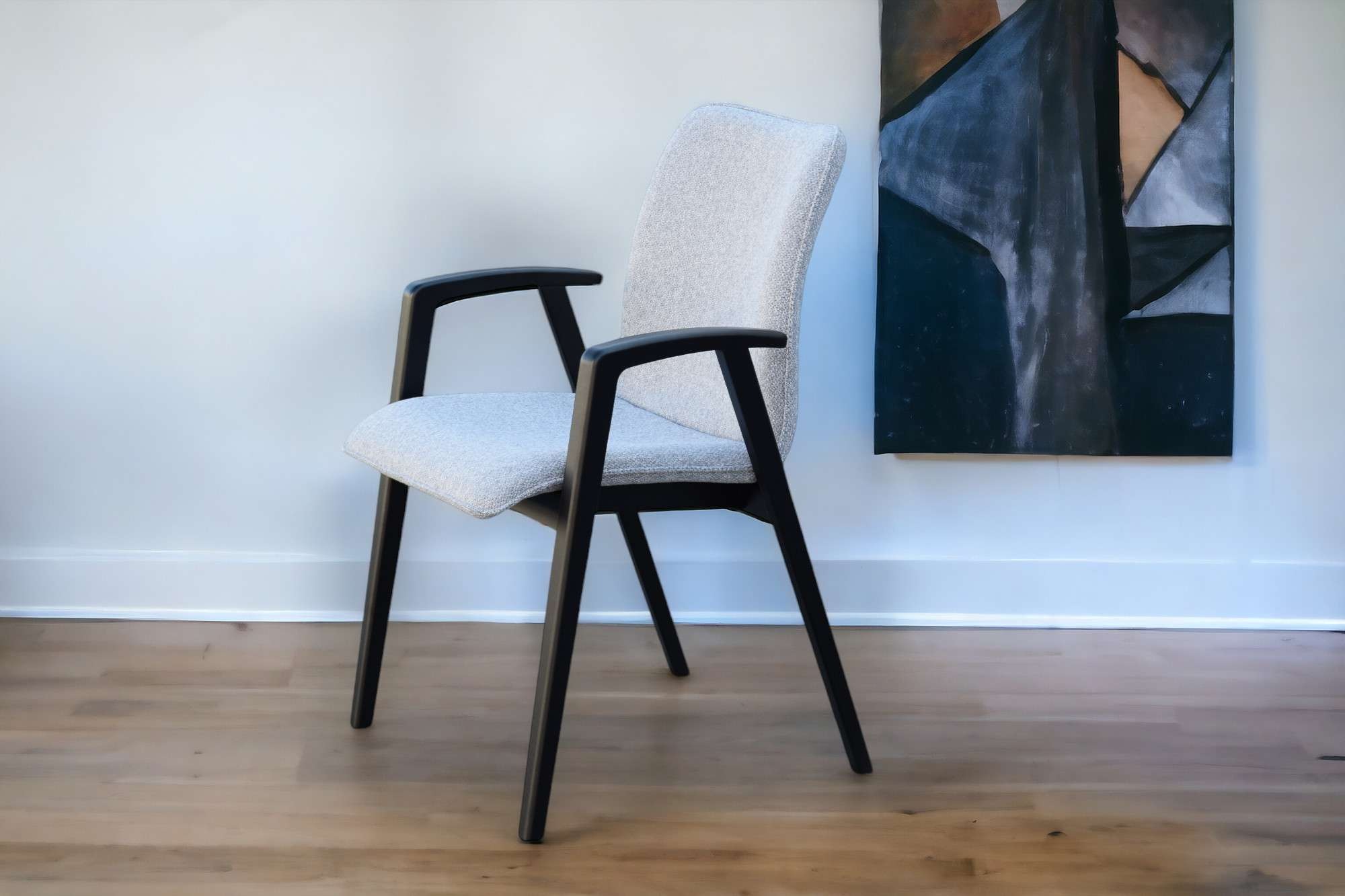 GOODproduct Chaise avec accoudoirs »Loreen Esszimmerstuhl, Polsterstuhl, Wohnstuhl, Essstuhl mit Armlehnen« (Set) 2 cuisMassivholzgestell und Armlehnen, stilvoll, bequem, Designstuhl