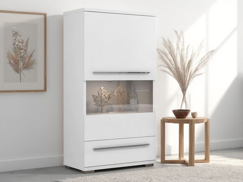 GOODproduct Highboard »Piano Vitrine« (H/B/T): 123/69/40,2cm,  UV lackiert, Soft-Close Funktion