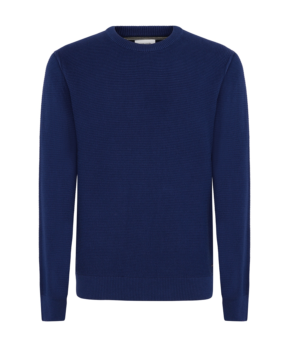 Pierre Cardin Rundhalspullover mit Waffelstruktur- Muster