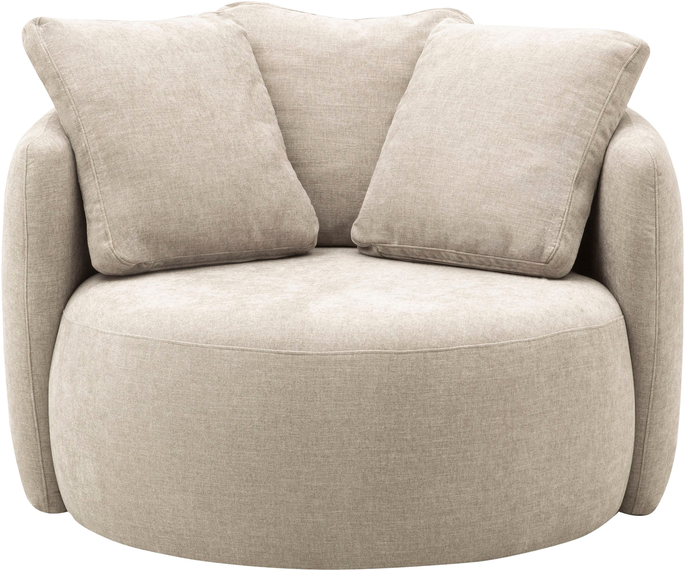 GOODproduct Sessel »Kaarl, moderner Rundsessel, Loungesessel, Loveseat« Webstoff, in fünf Farben, inkl. Rückenkissen, zeitloses Design