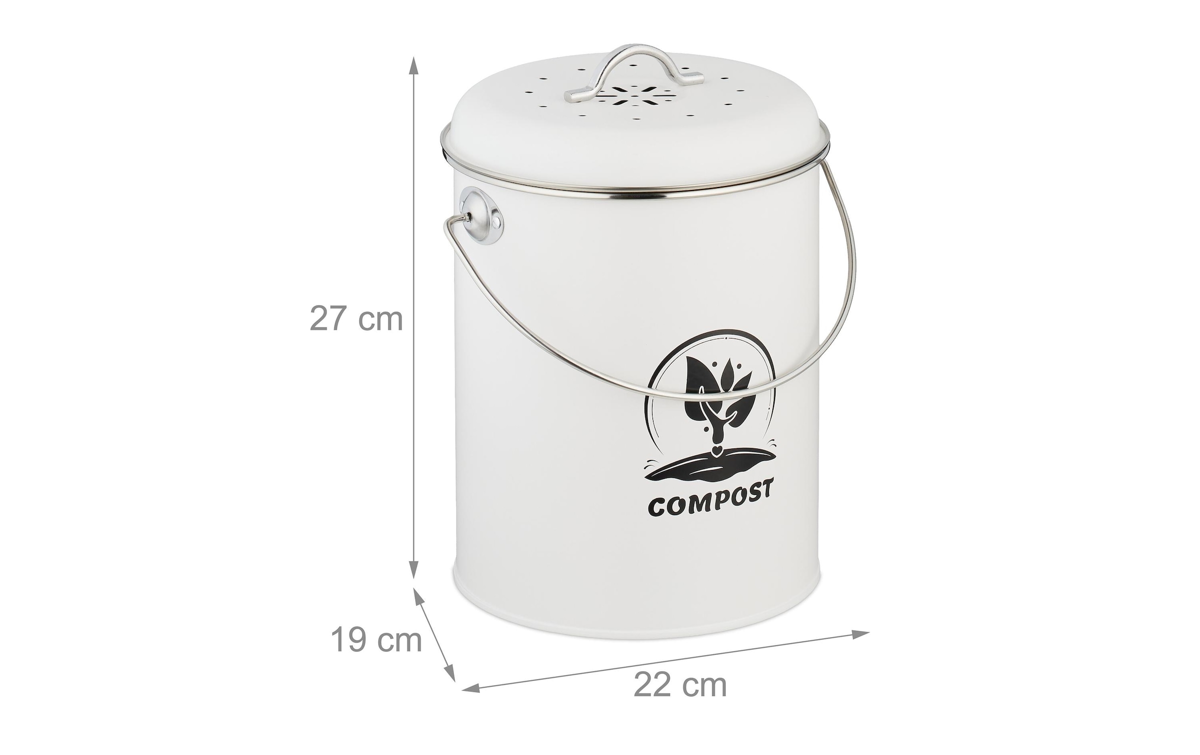 relaxdays Biomülleimer »mit Geruchsfilter 5,5 l«