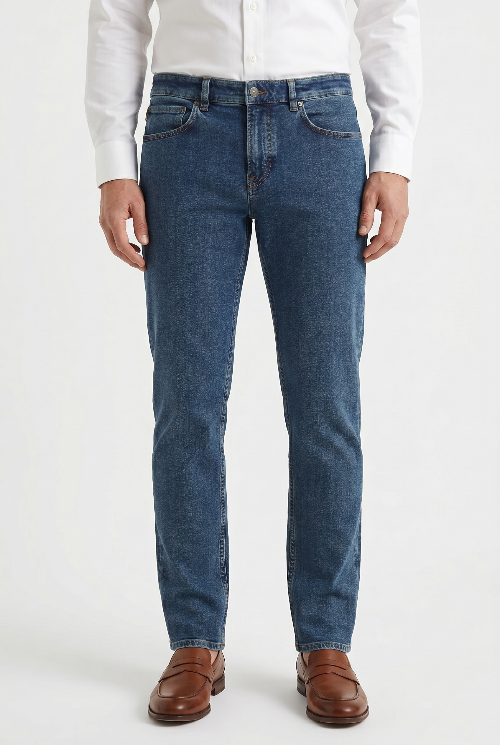 BOSS ORANGE Jeans à 5 poches »RE.MAINE« coupe regular, mélange coton, effet délavé
