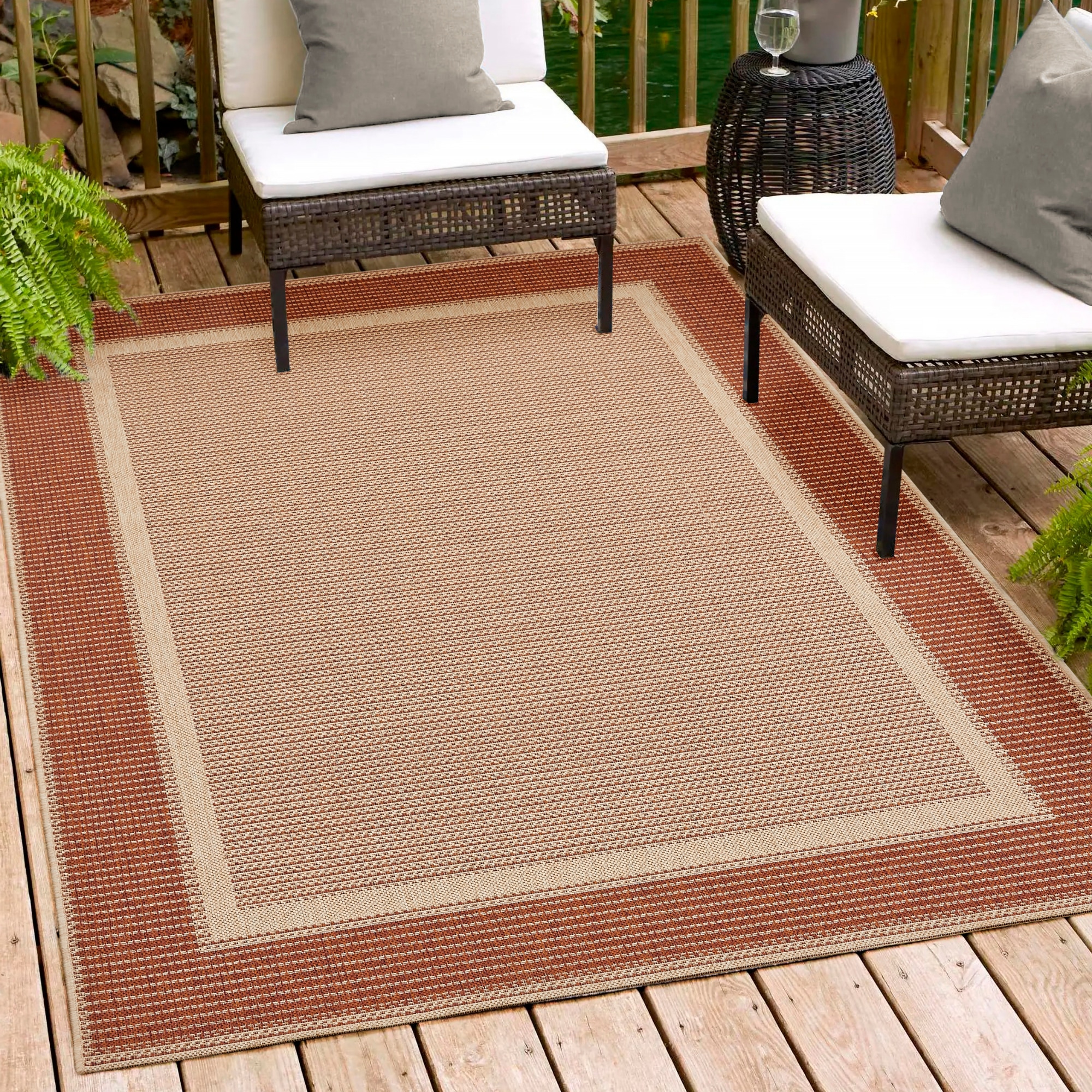 Andiamo Tapis »ARIZONA 2« Rectangulaire 5 mm Höhe Flachgewebe, mit Bordüre, In- und Outdoor geeignet, wetterfest