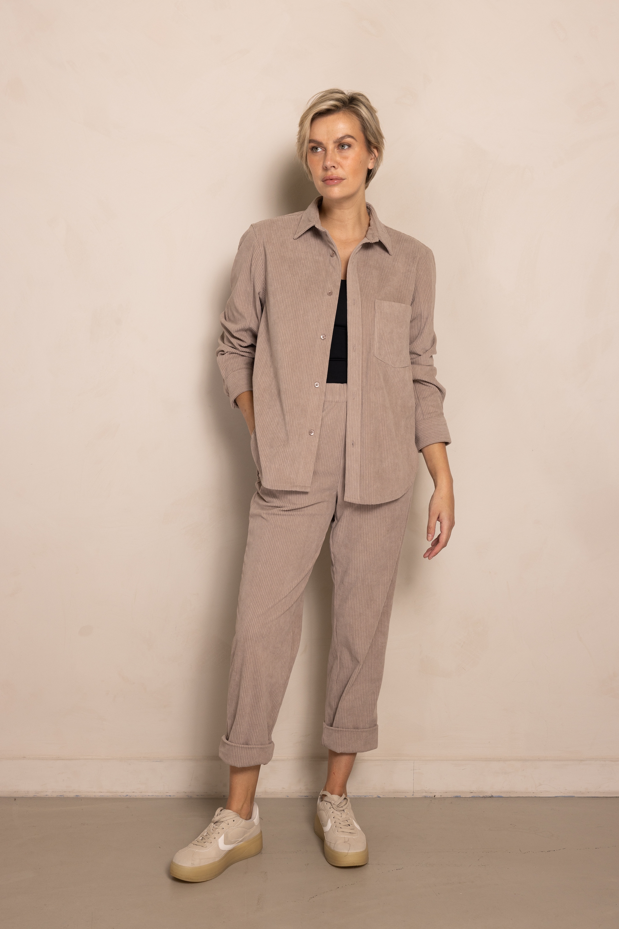 Zhrill Hemdbluse »ZHTJURA« mit feiner Cordstruktur, lockerer, gerader Schnitt