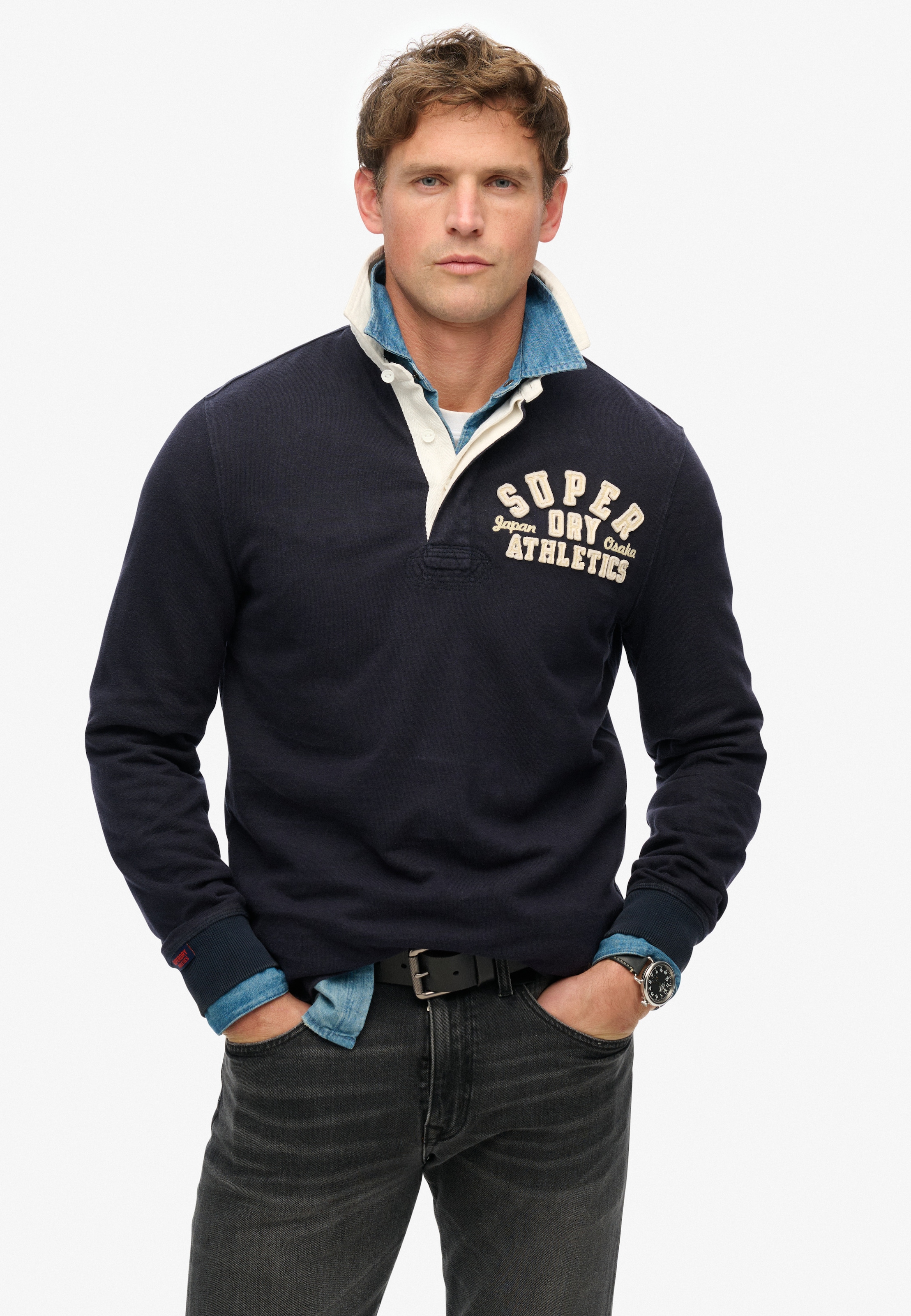 Superdry T-shirt à manches longues »VINTAGE ATHLETIC RUGBY« coton, coupe décontractée