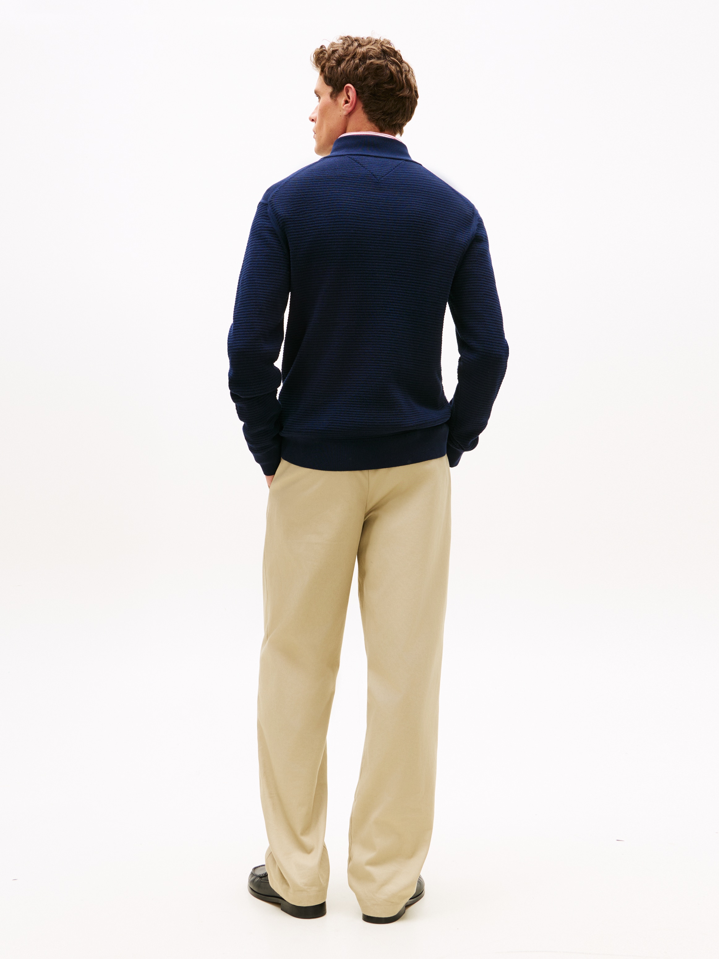 Tommy Hilfiger Pull en tricot »SEASONAL STRUCTURE ZIP MOCK« Regular fit avec col Troyer