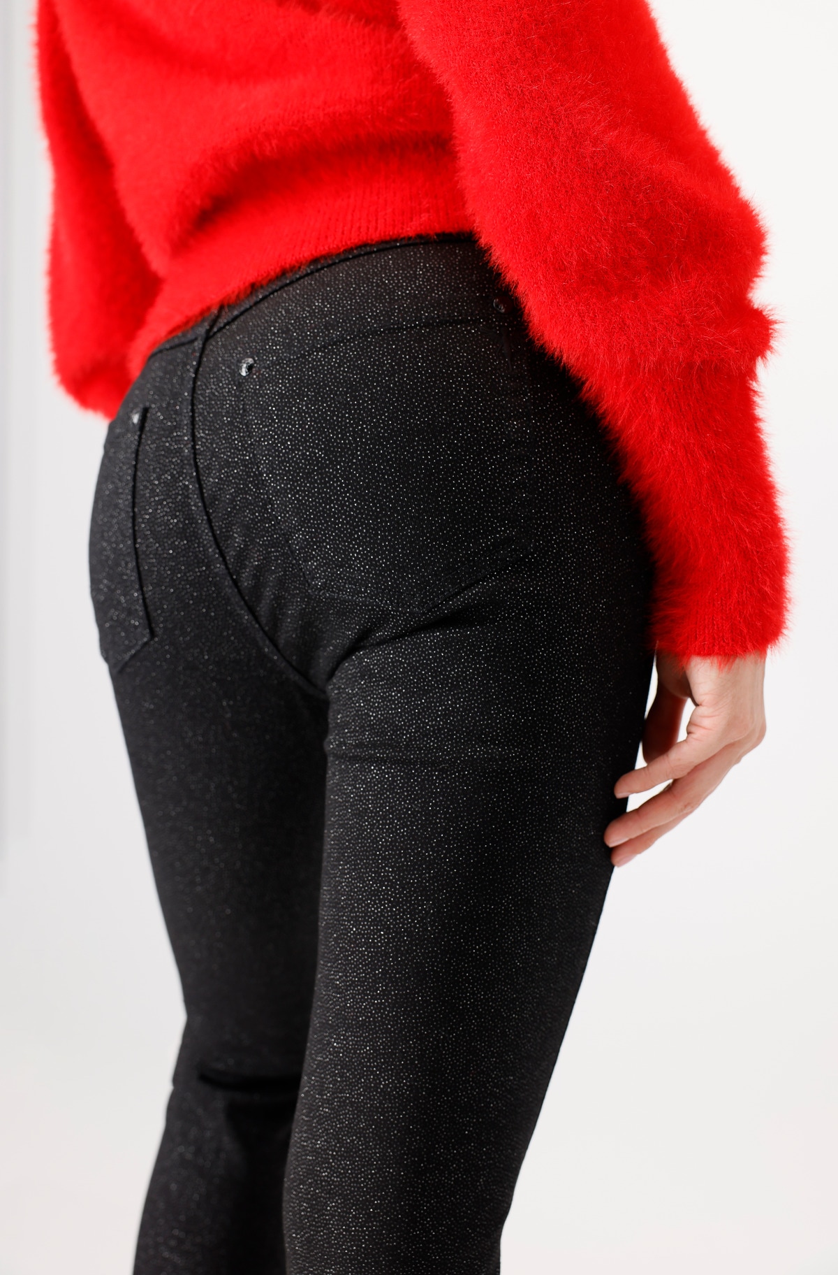 Monari Röhrenhose  mit Glitzerdruck