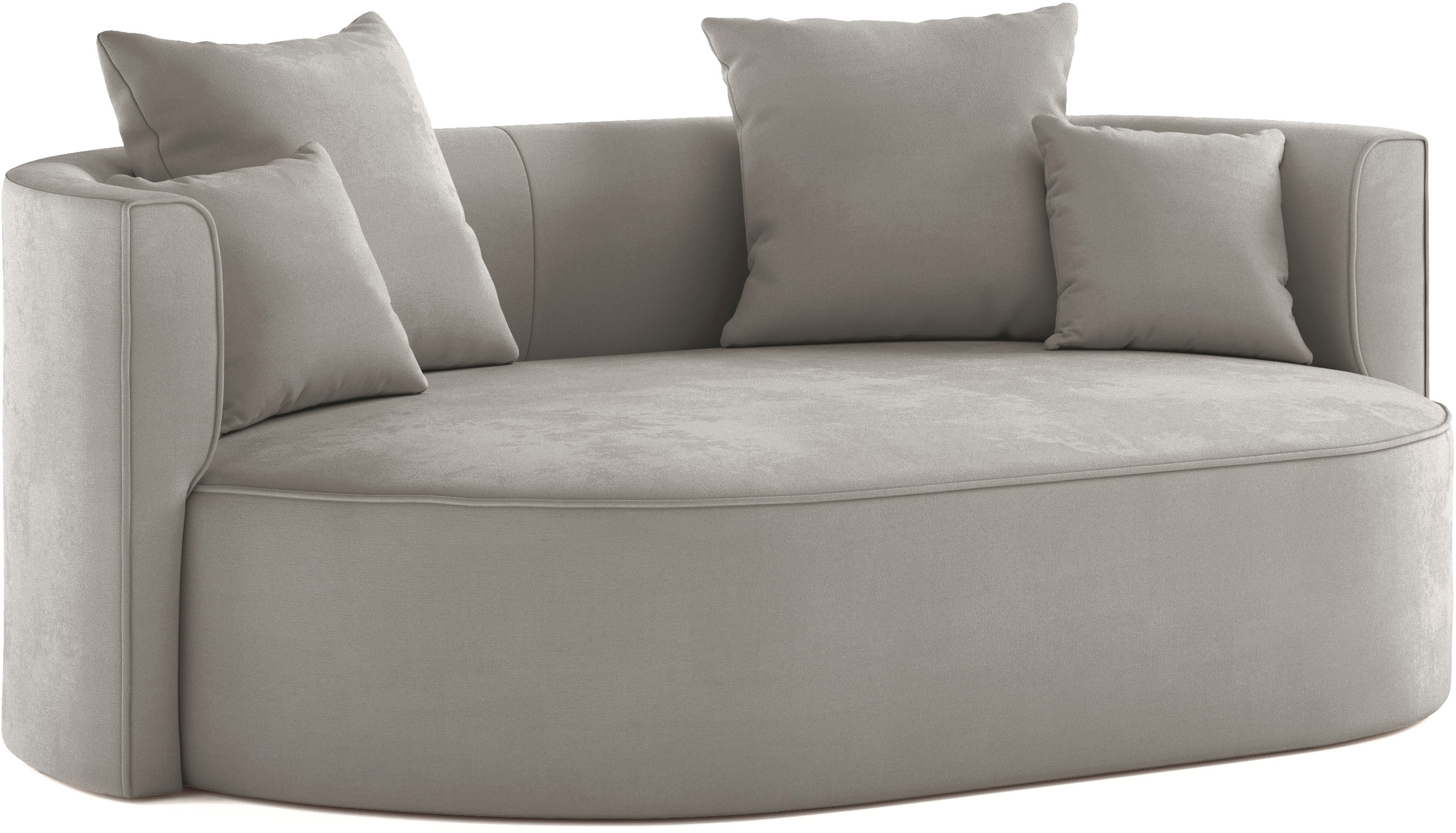 LeGer Home by Lena Gercke 2,5-Sitzer »ISALIE, rundes Loungesofa, mit Kissen, perfekt gepolstert« moderne Stoffe, mit 4 Zierkissen, extra grosse Sitzfläche