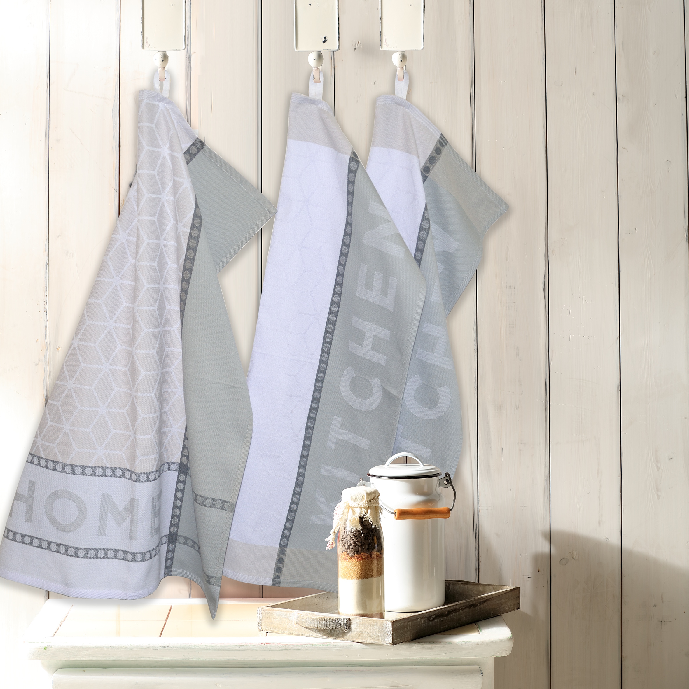 Dyckhoff Chiffon à vaisselle »HOME / KITCHEN, Masse je Tuch ca. 50x70 cm« mit zwei verschiedenen Motiven