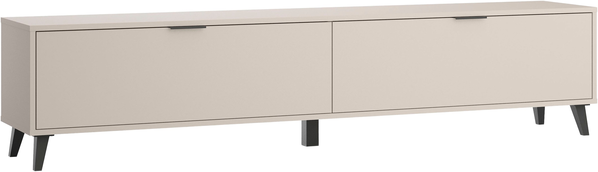 GOODproduct Lowboard »Oslo, B/H/T: 180/40/33 cm« 2 Klappen, schwarze Metallgriffe, schwarze Füsse