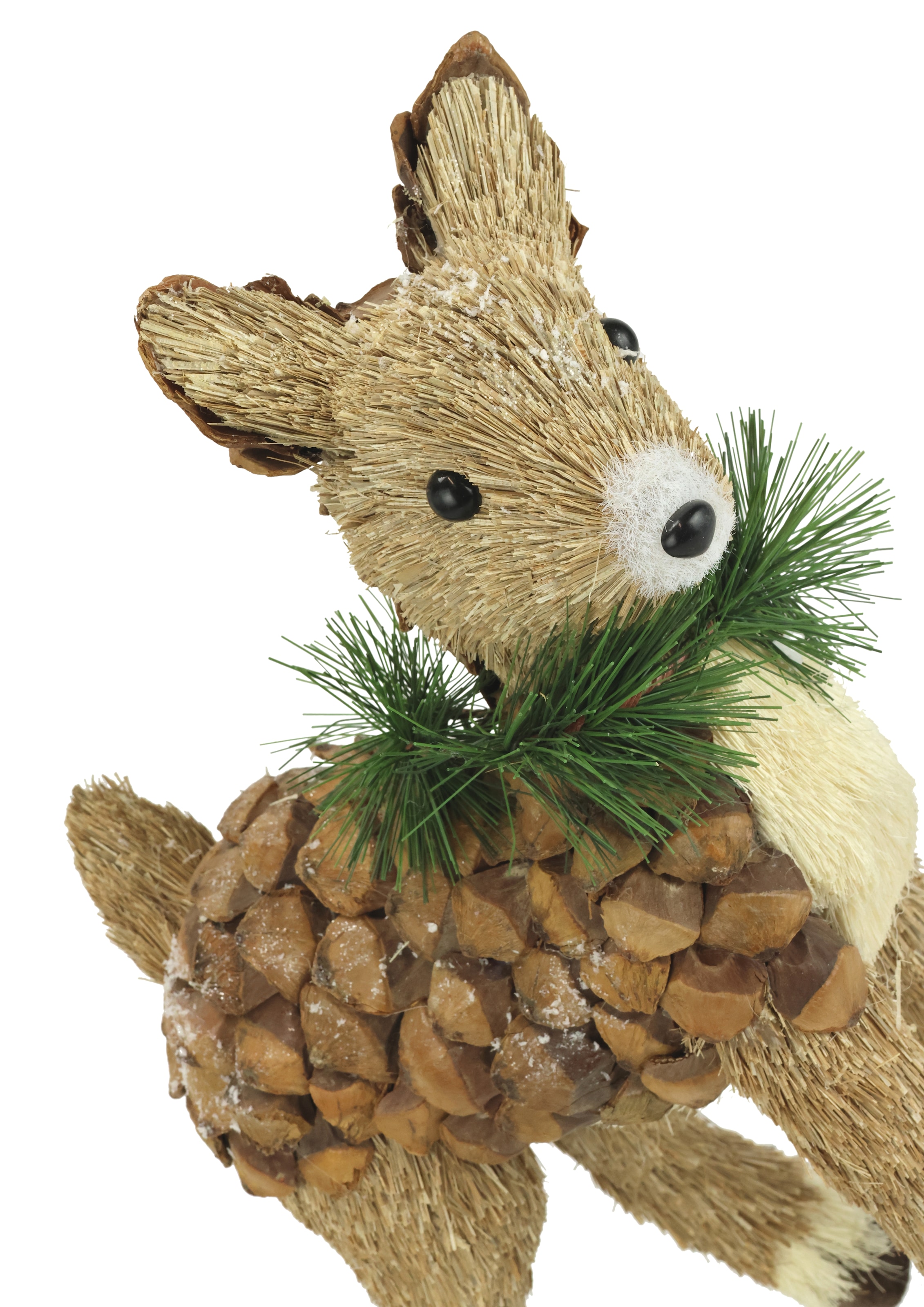 I.GE.A. Figurine de décoration »Reh aus Bast« Dekoration Geschenk Dekorative Dekoobjekt Ornamente Tierfigur Dekotier