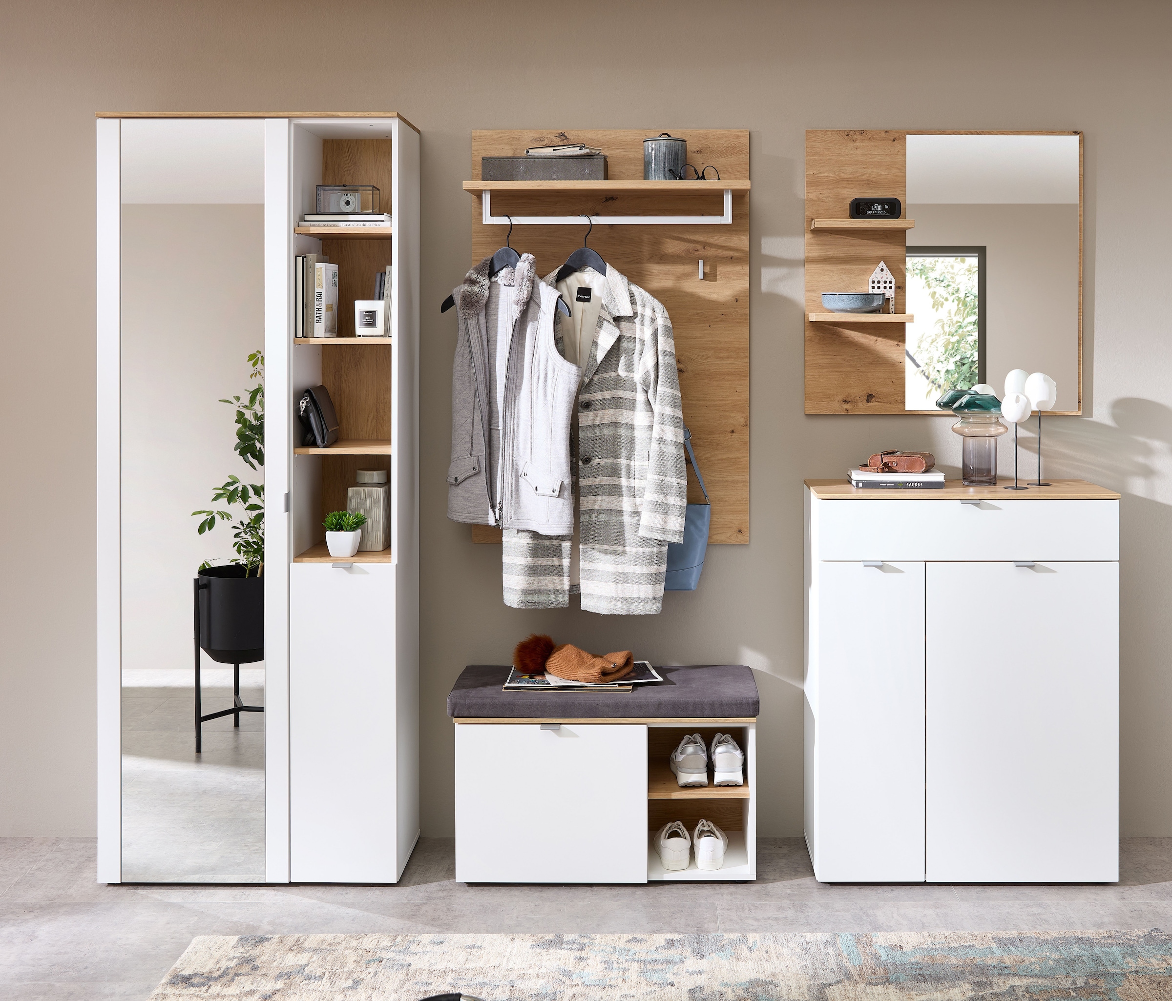 Innostyle Garderoben-Set »Bari Garderobenprogarmm, BxHxT 264x202x38 cm« Set, 5 Stk. tlg.