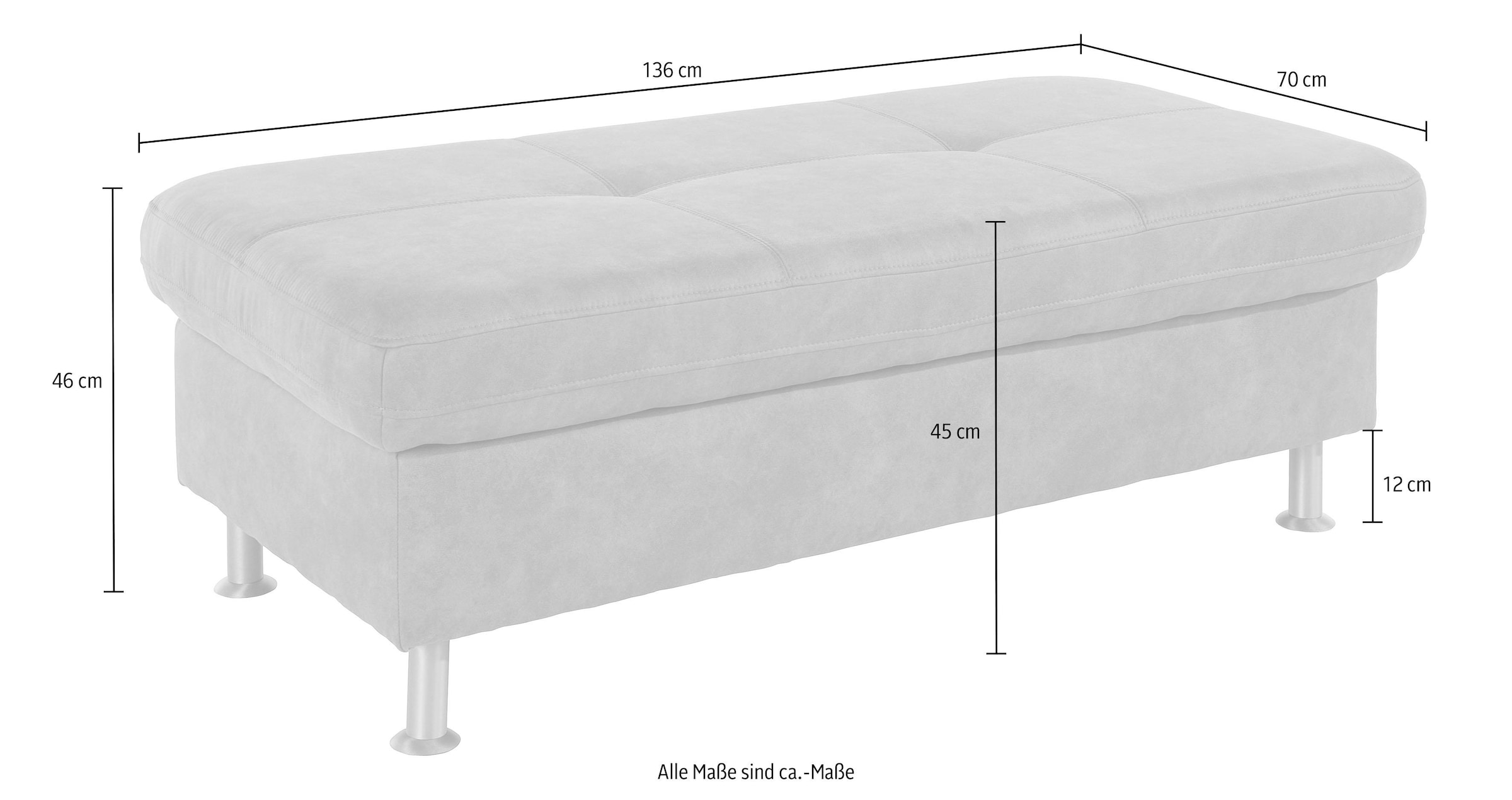 exxpo - sofa fashion Tabouret »Maretto Bankhocker mit tollem Sitzkomfort« praktisches Staufach unter der Sitzfläche