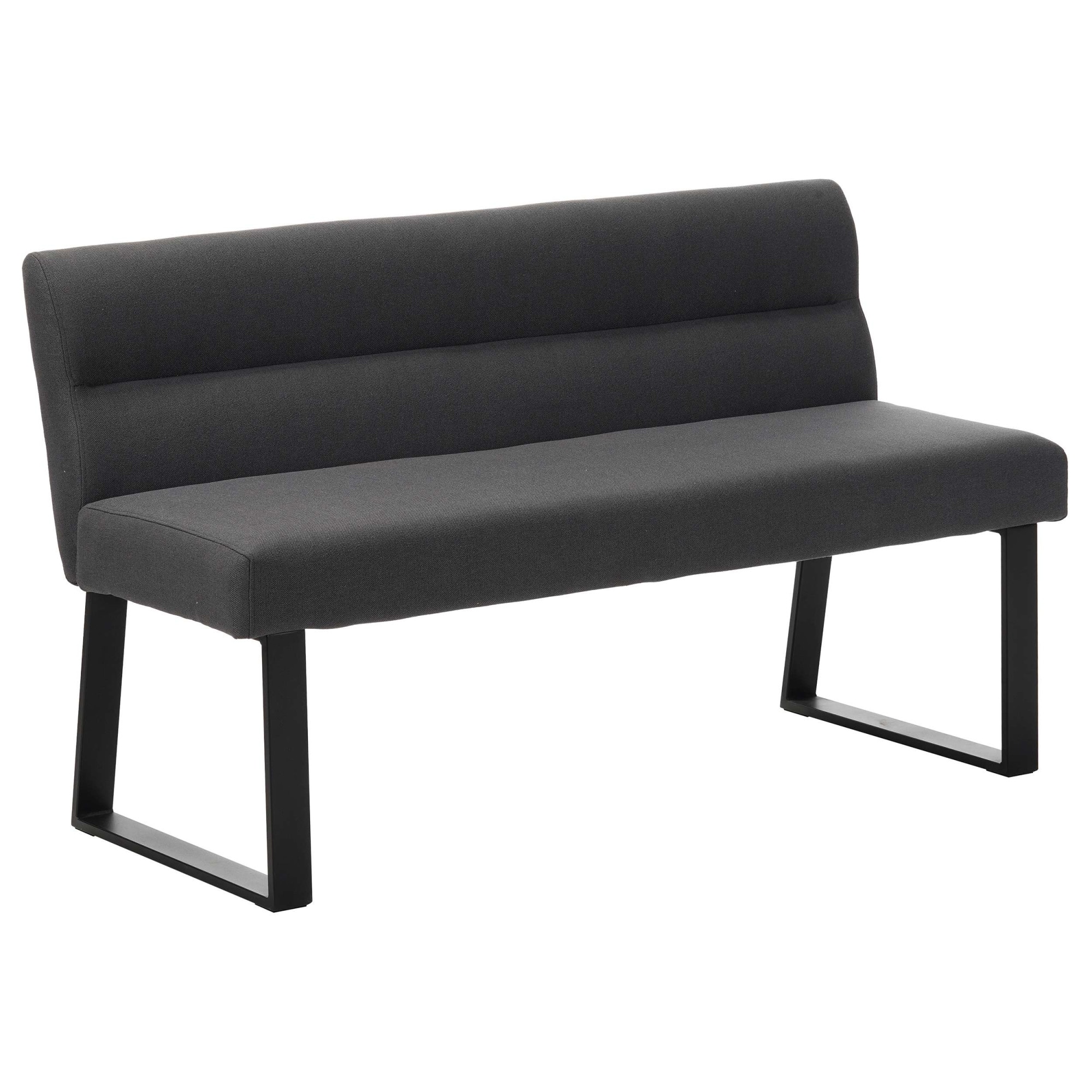 GOODproduct Banc de salle à manger »Ivanna« schwarze Metallbeine, pflegeleichtem Webstoff Bezug, Breite 140 cm