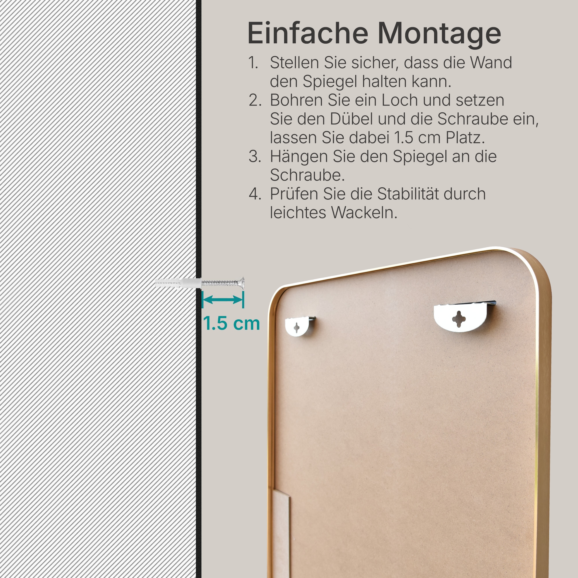 GOODproduct Miroir »Standspiegel Addrik, wahlweise in 2 Grössen 150x40cm oder 160x50cm« miroir corps entier avec verre de sécurité, en différentes couleurs