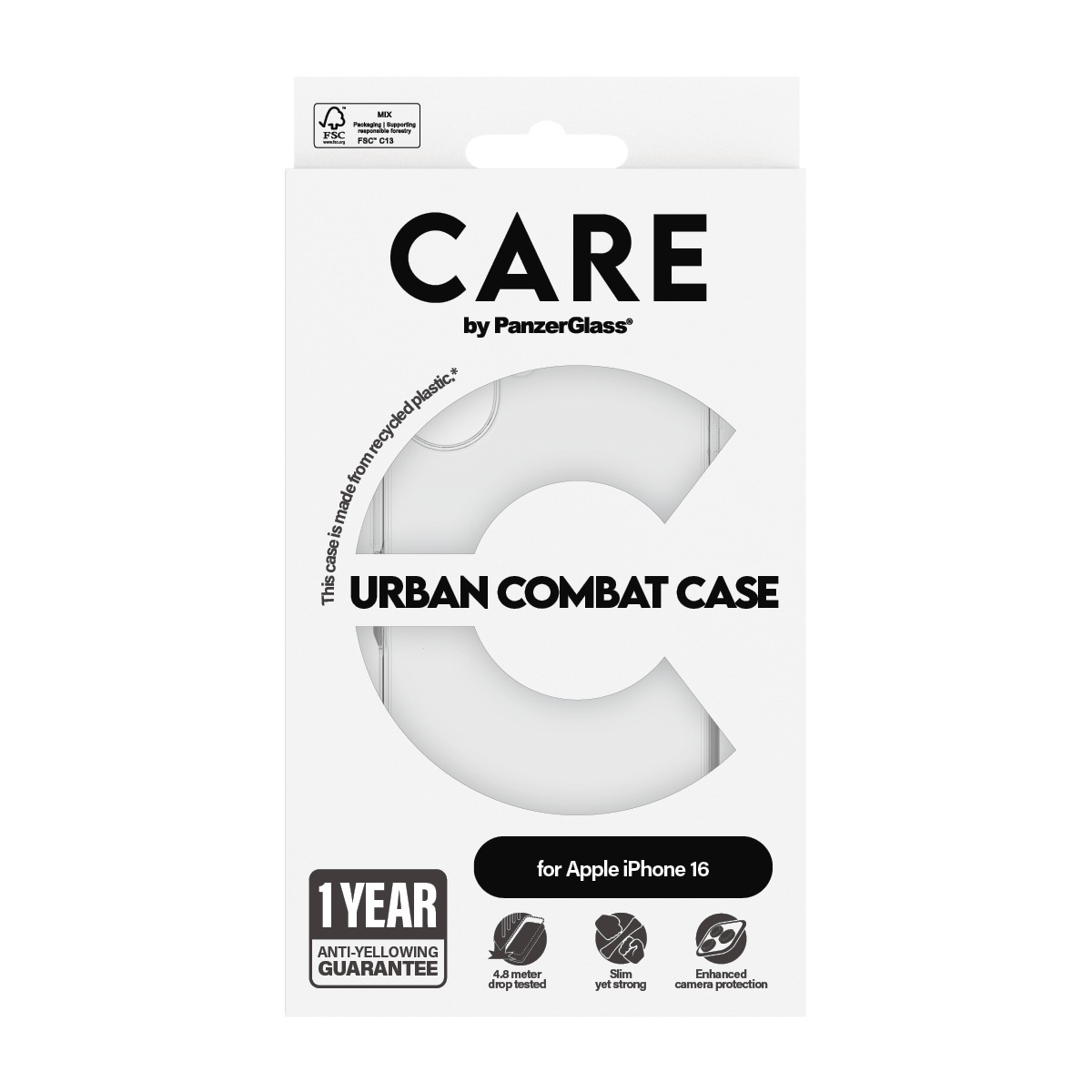 CARE by PanzerGlass Handyhülle »Urban Combat Case für Apple iPhone 16« Backcover, Schutzhülle, Handyschutzhülle, Case, Schutzcase, stossfest