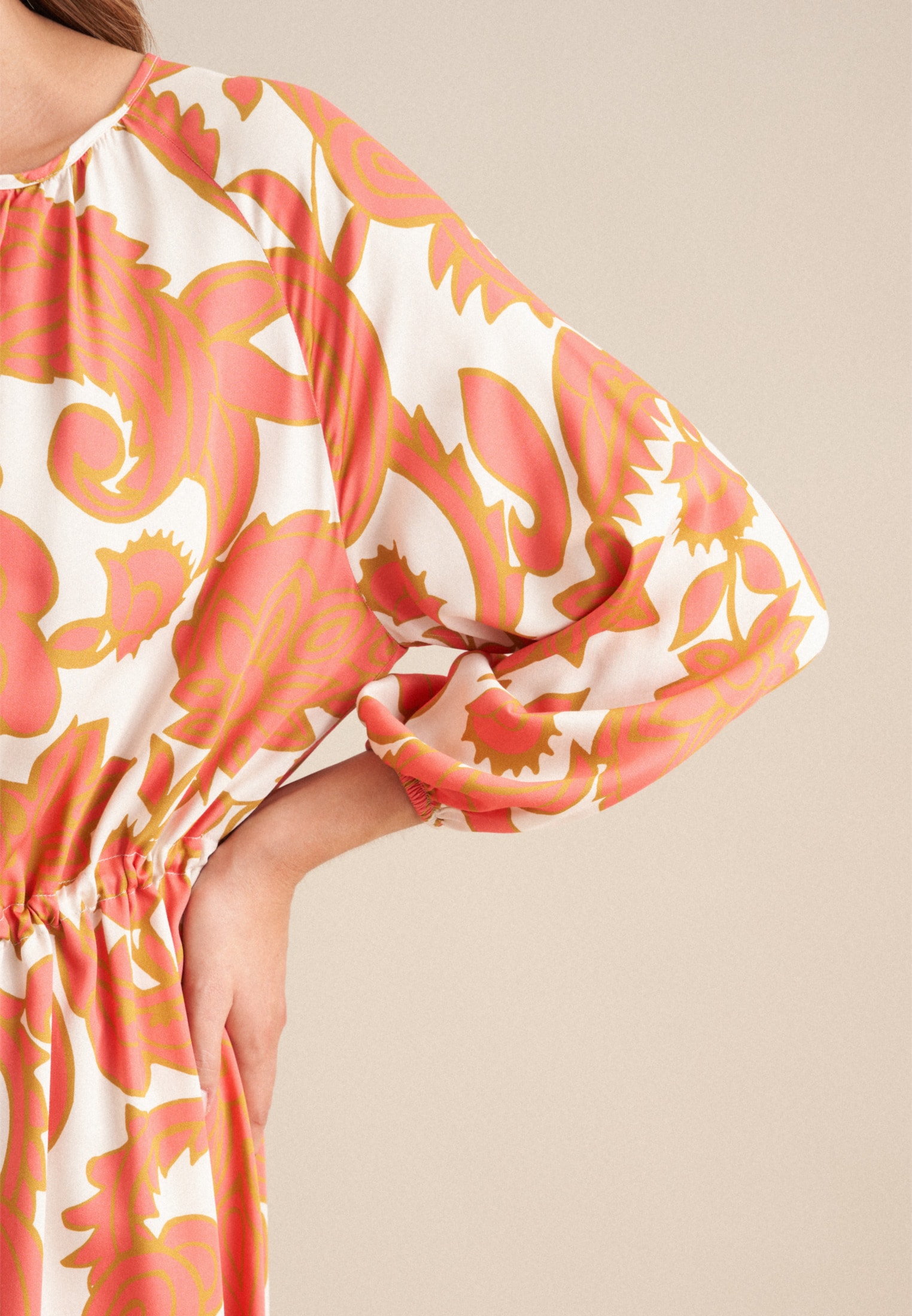 seidensticker Sommerkleid »Schwarze Rose« 7/8-Arm Rundhals Paisley