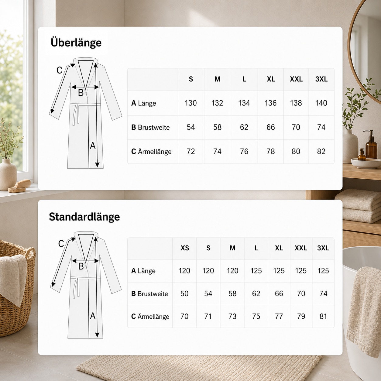 Bruno Banani Unisex-Bademantel »Robby, ideal für Sauna & Spa, Standardlänge & Überlänge« 1 Stk. Damen & Herren Bademäntel, Baumwolle, mit Taschen, Sauna, XS-3XL
