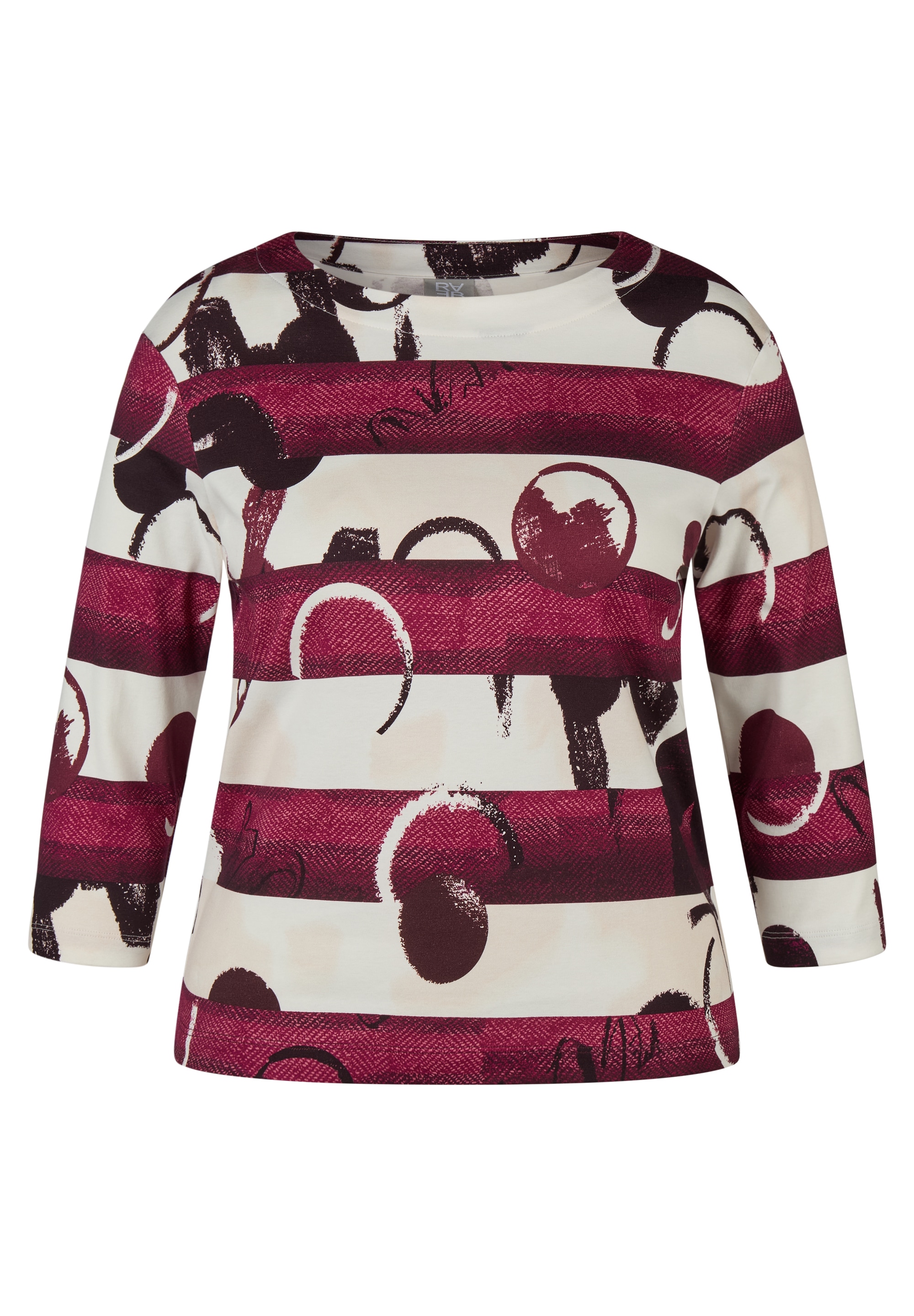 Rabe T-shirt à manches 3/4 avec motif graphique