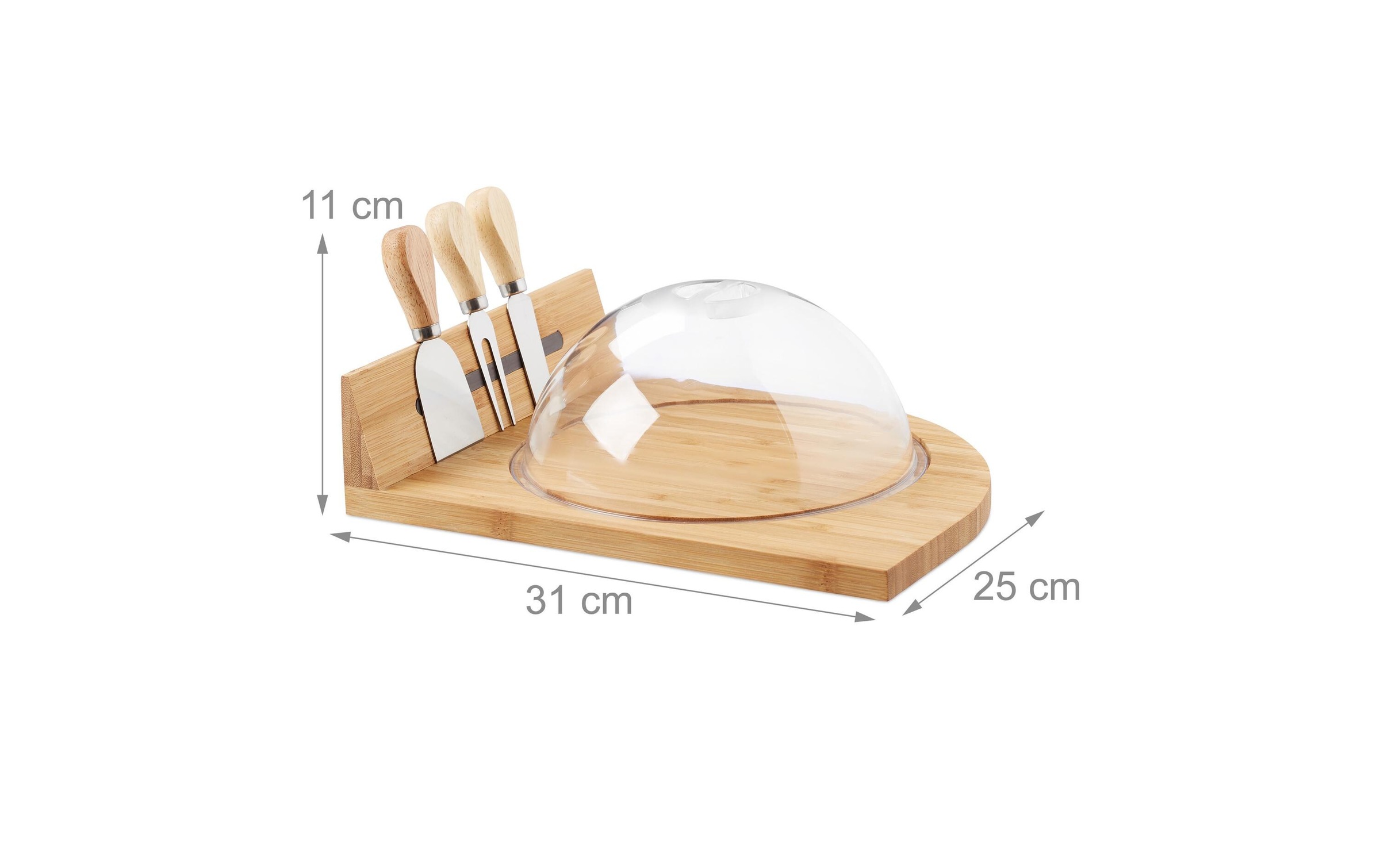 relaxdays Käseglocke »mit Besteck 5-teilig«