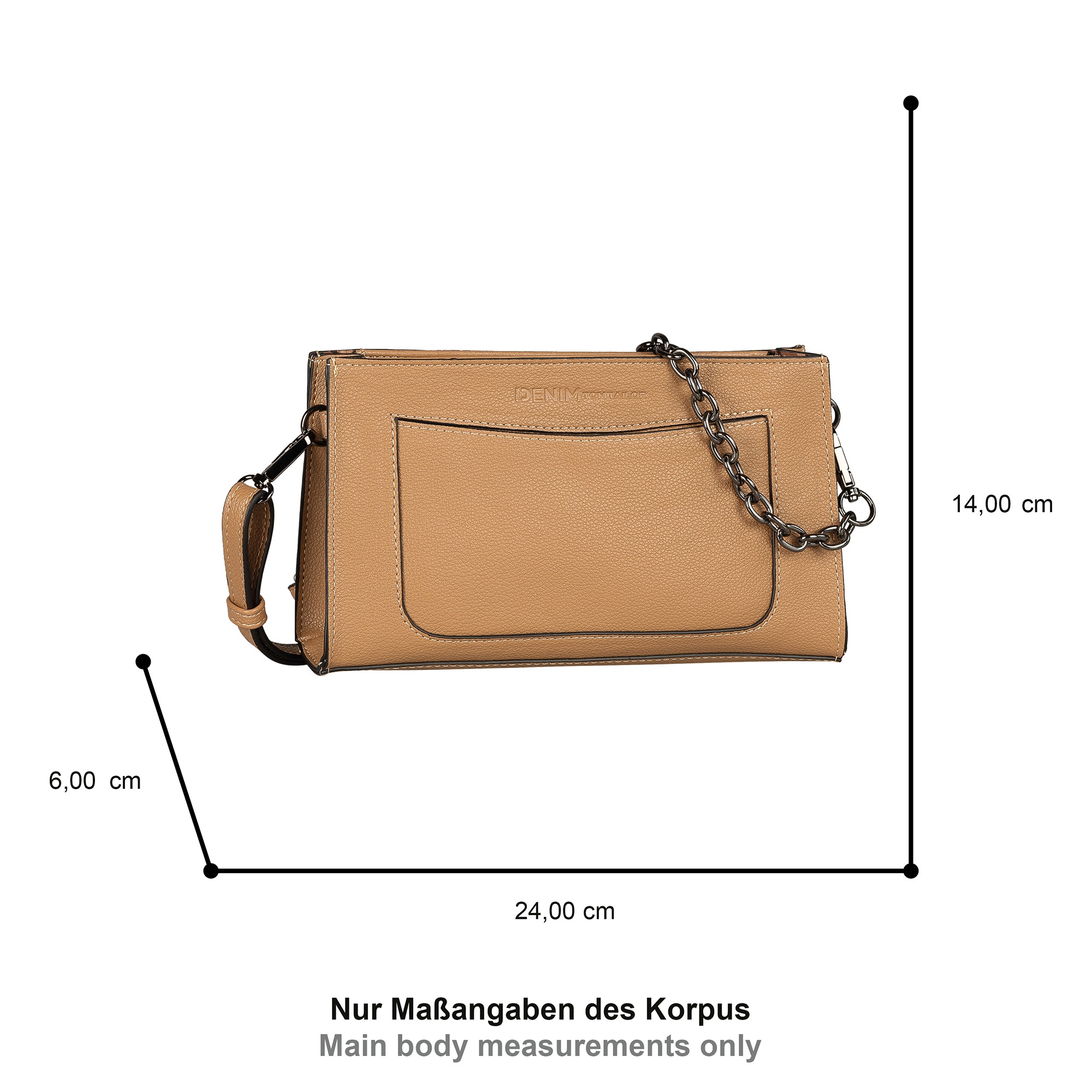 TOM TAILOR Denim Umhängetasche »Lennon« Damen Schultertasche, Handtasche mit abnehmbarer Metallkette