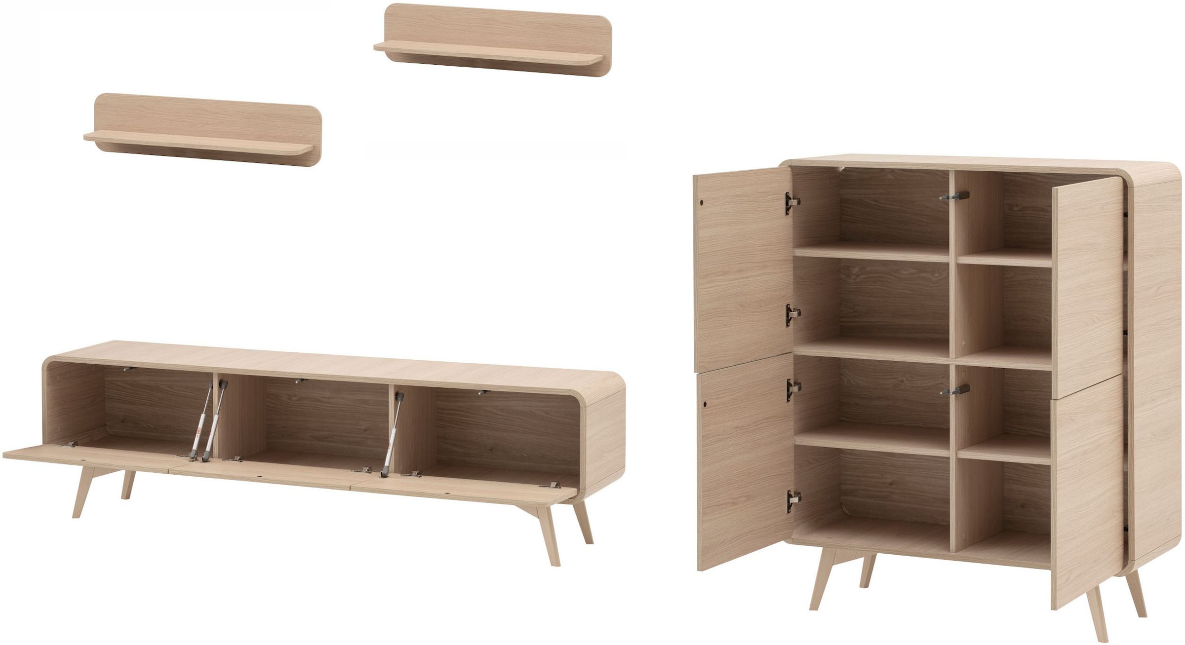 Home affaire Wohnwand »Torsby, moderne Anbauwand, Komplettset im Scandi-Stil« Set, 4 Stk. tlg.