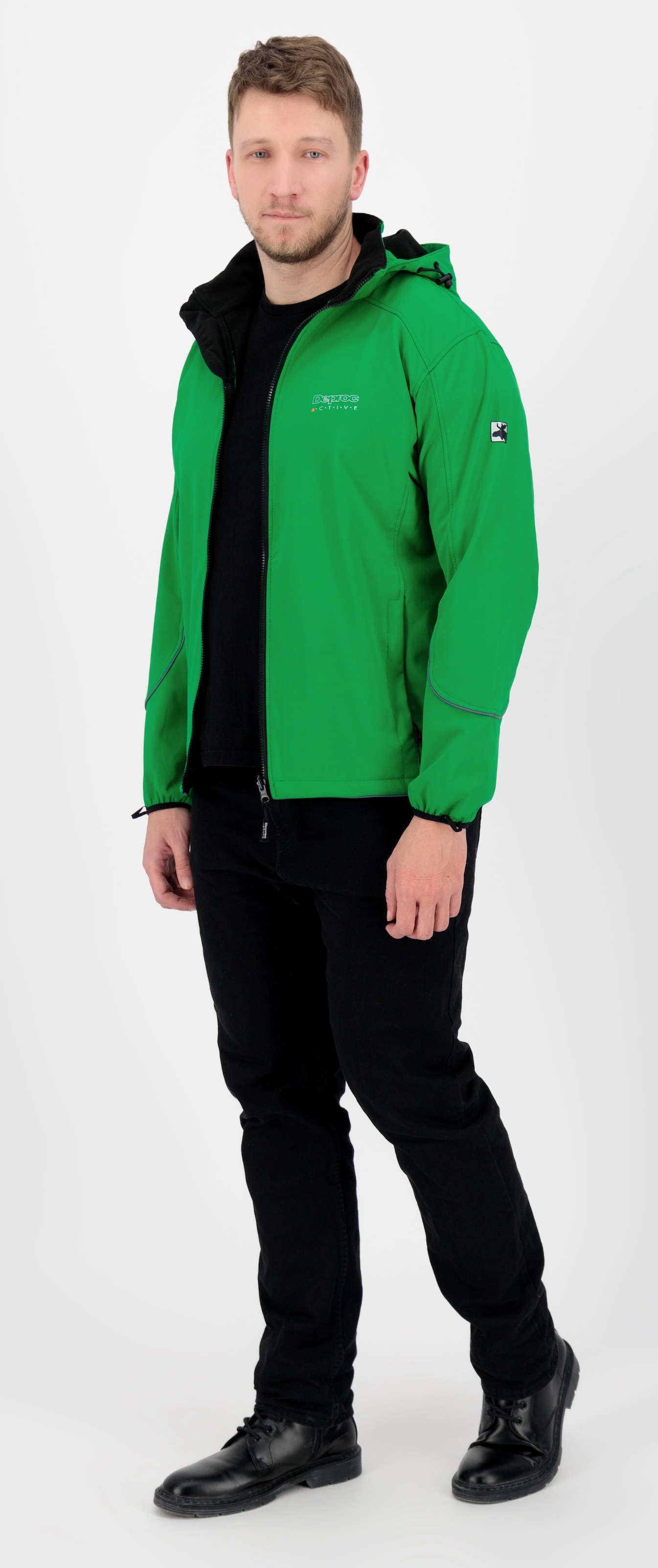 DEPROC Active Softshelljacke »NIGEL PEAK Men« mit Kapuze auch in Grossen Grössen erhältlich