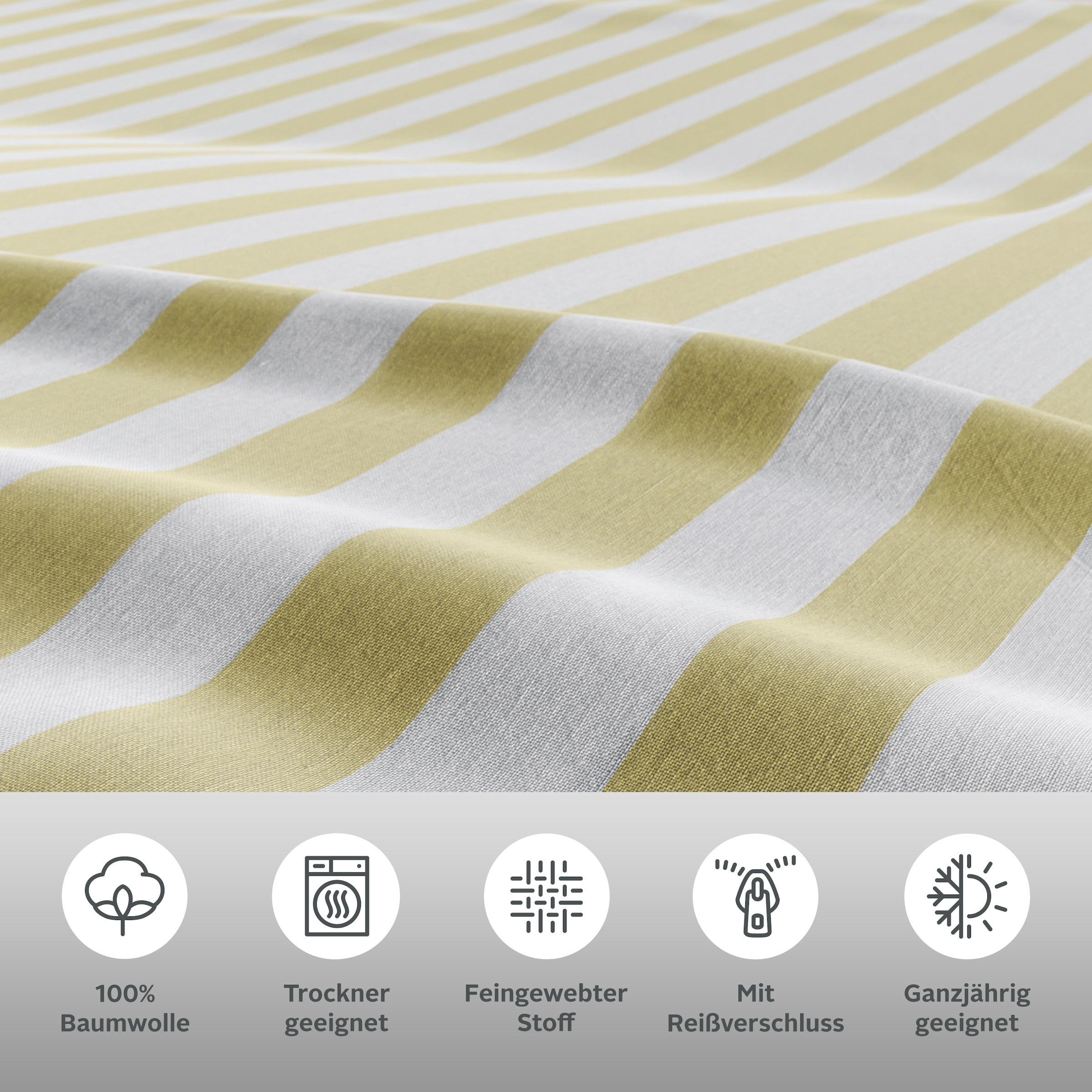 GOODproduct Linge de lit réversible »Greta« 2 cuis Bettwäsche mit Streifen in verschiedenen Qualitäten, ab 135x200 cm