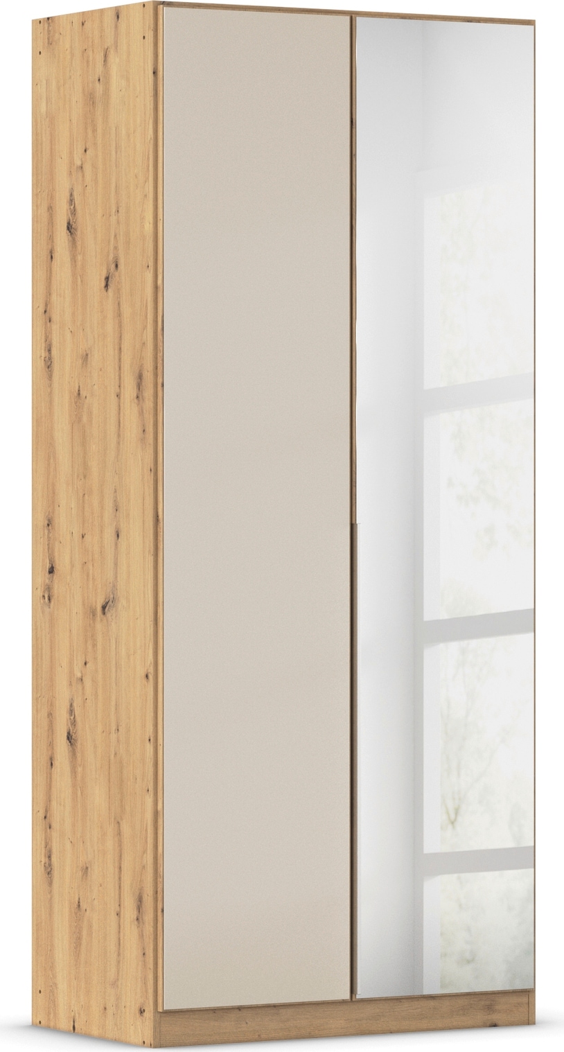 GOODproduct Drehtürenschrank »Kleiderschrank Schrank Garderobe AGORDO mit Glasfront und Spiegel« in zwei Griff-Farben, Breiten 91-405 cm,  durchdachte Innenausstattung, in 8 Breiten und 2 Höhen MADE IN GERMANY