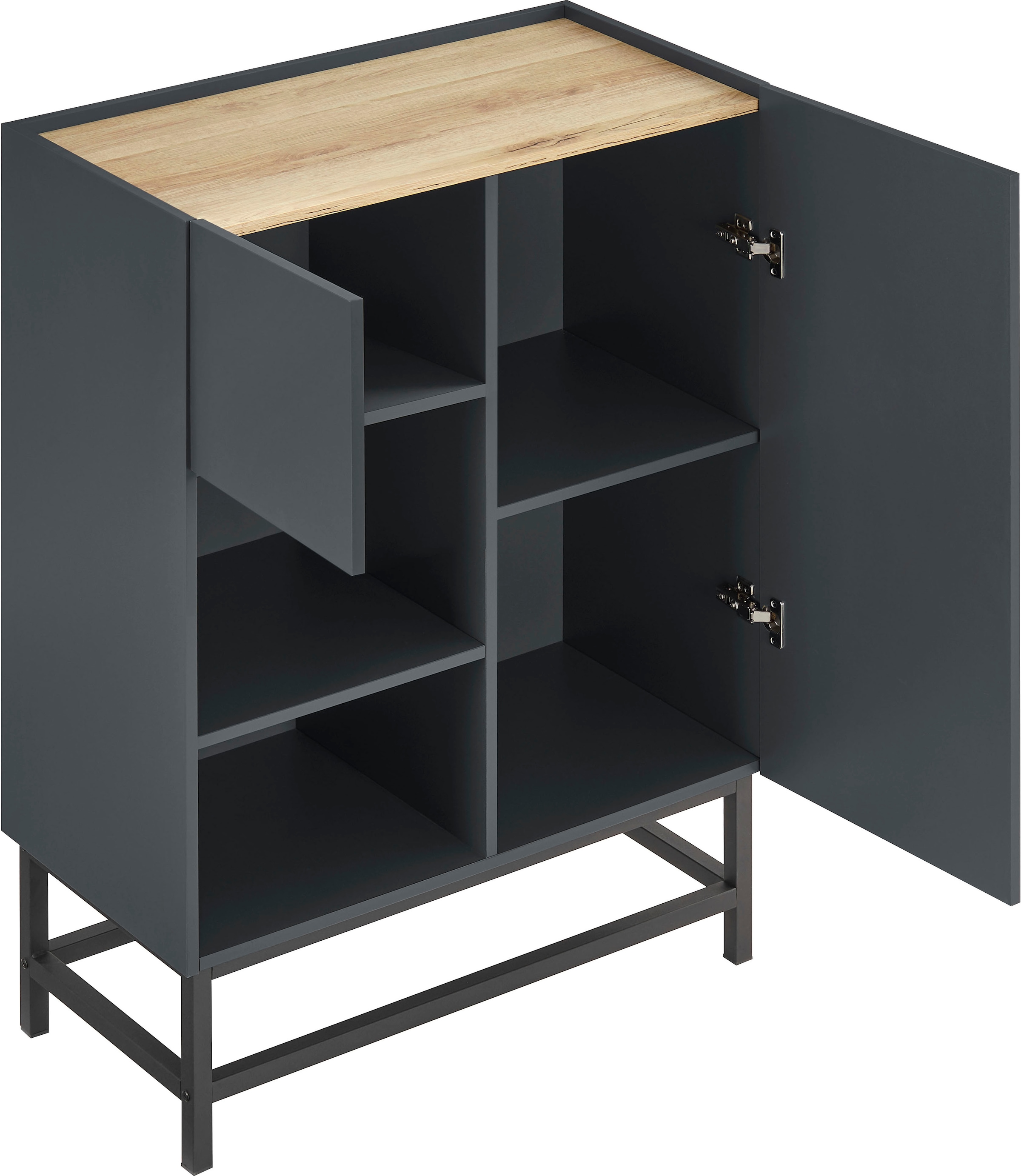 GOODproduct Highboard »Azly« pflegeleichte Melaminoberfläche, robustes Metallgestell, ABS-Kanten