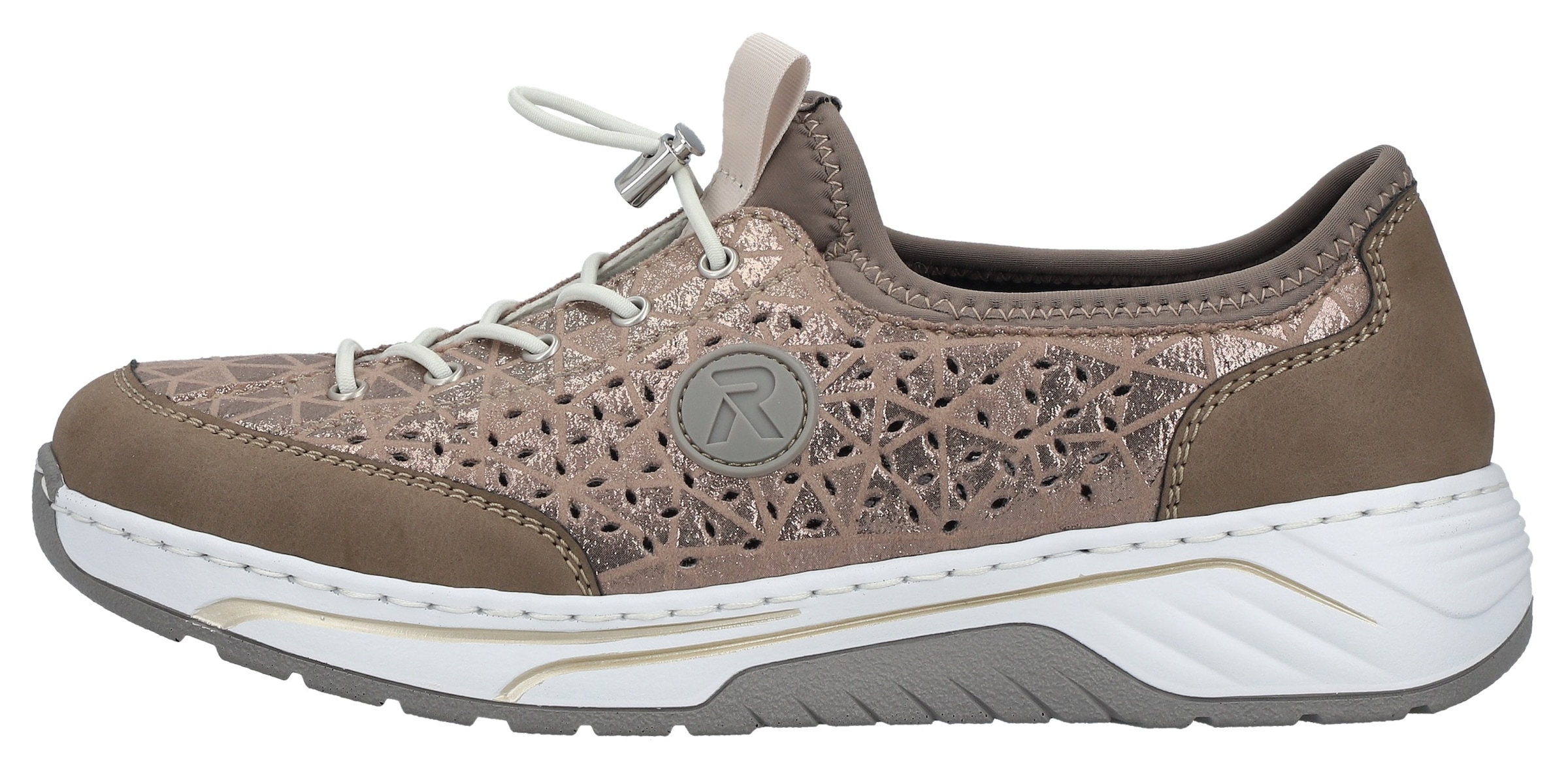Rieker Baskets slip-on  mocassin, sneaker de loisirs, chaussure basse effet métallisé