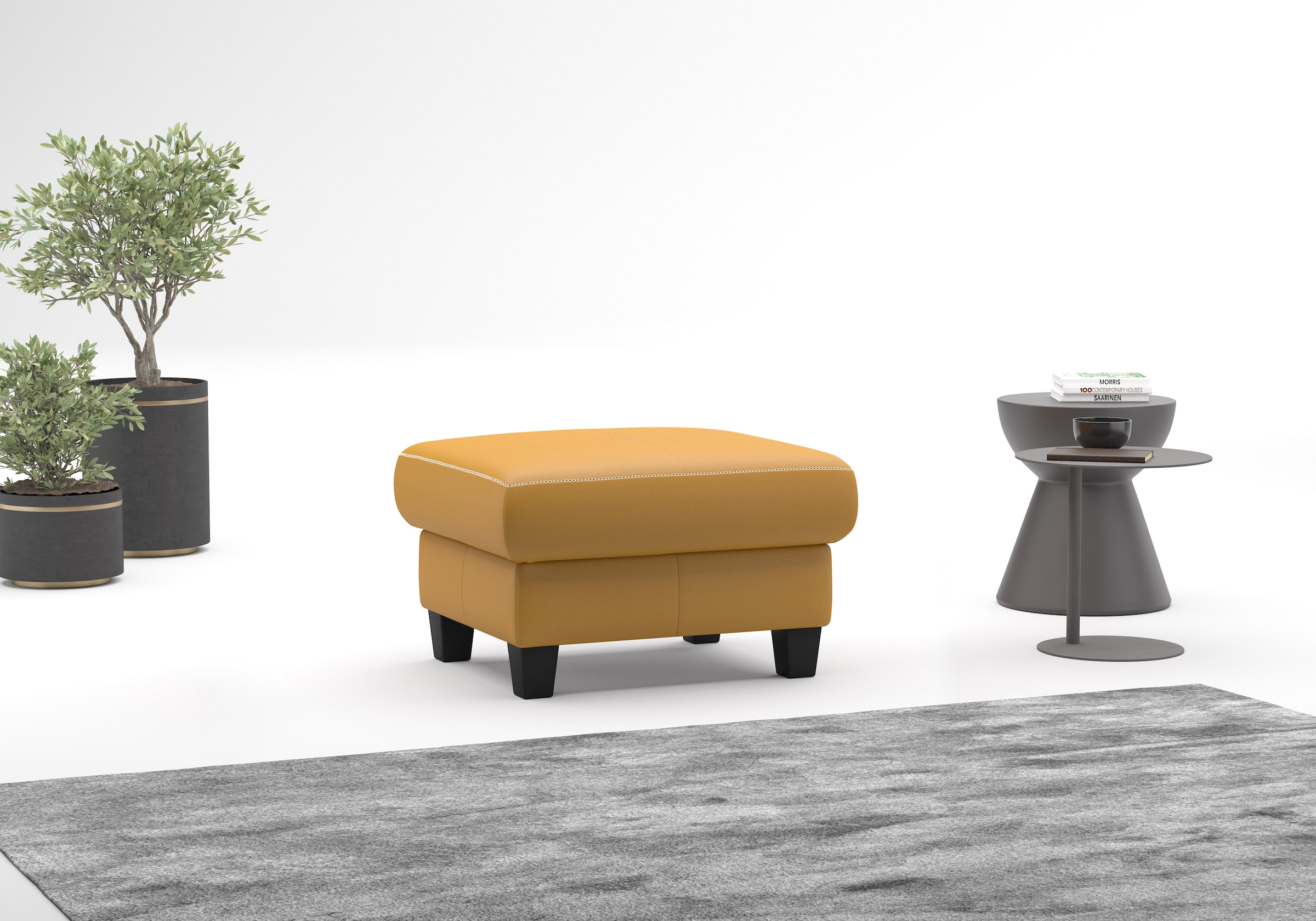 GOODproduct Polsterhocker »Varese« Kreuznaht in beige