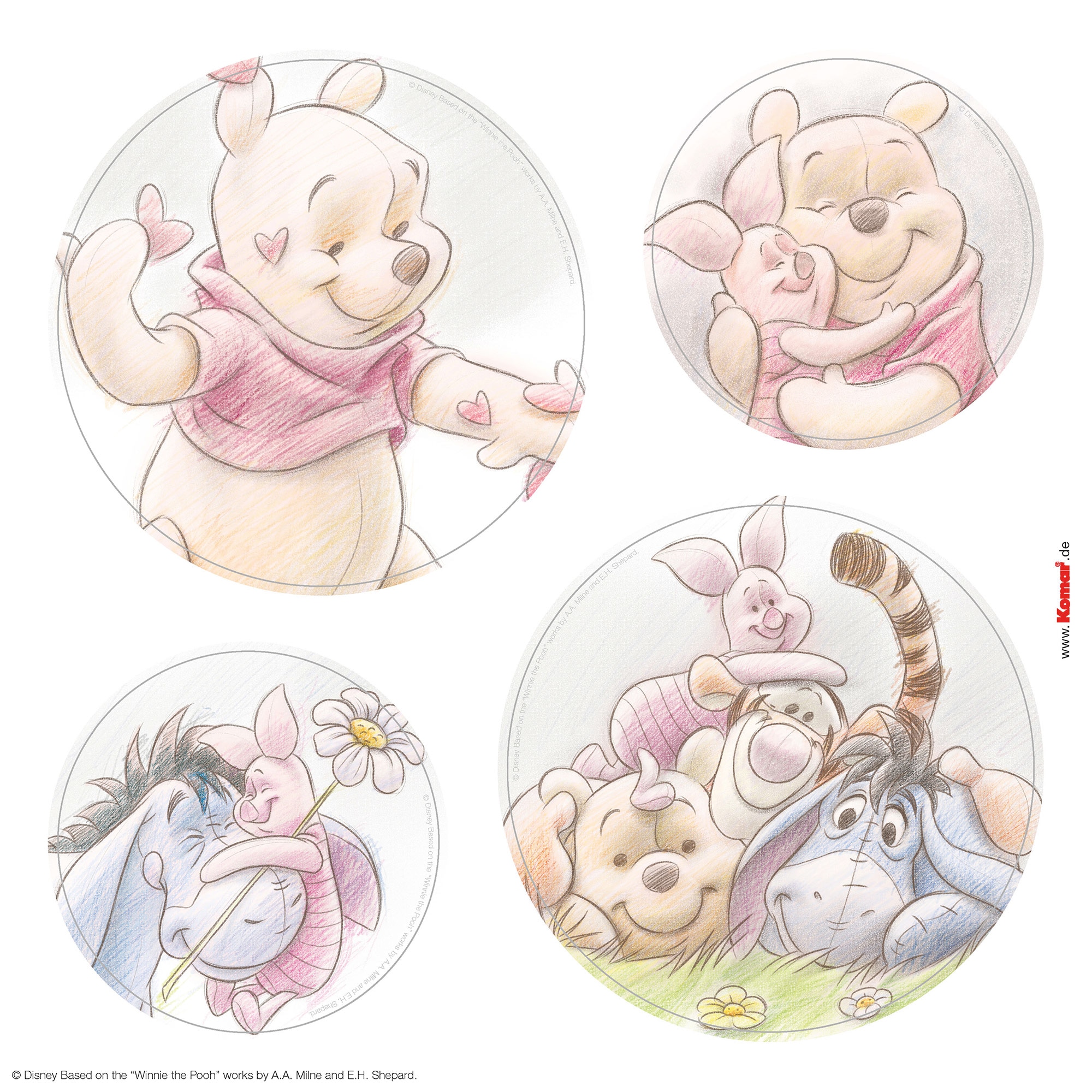 Komar Fensterbild »Fenstersticker - Winnie the Pooh Wonderful - Grösse 30 x 30 cm« 31 x 30 cm, 2 Bogen