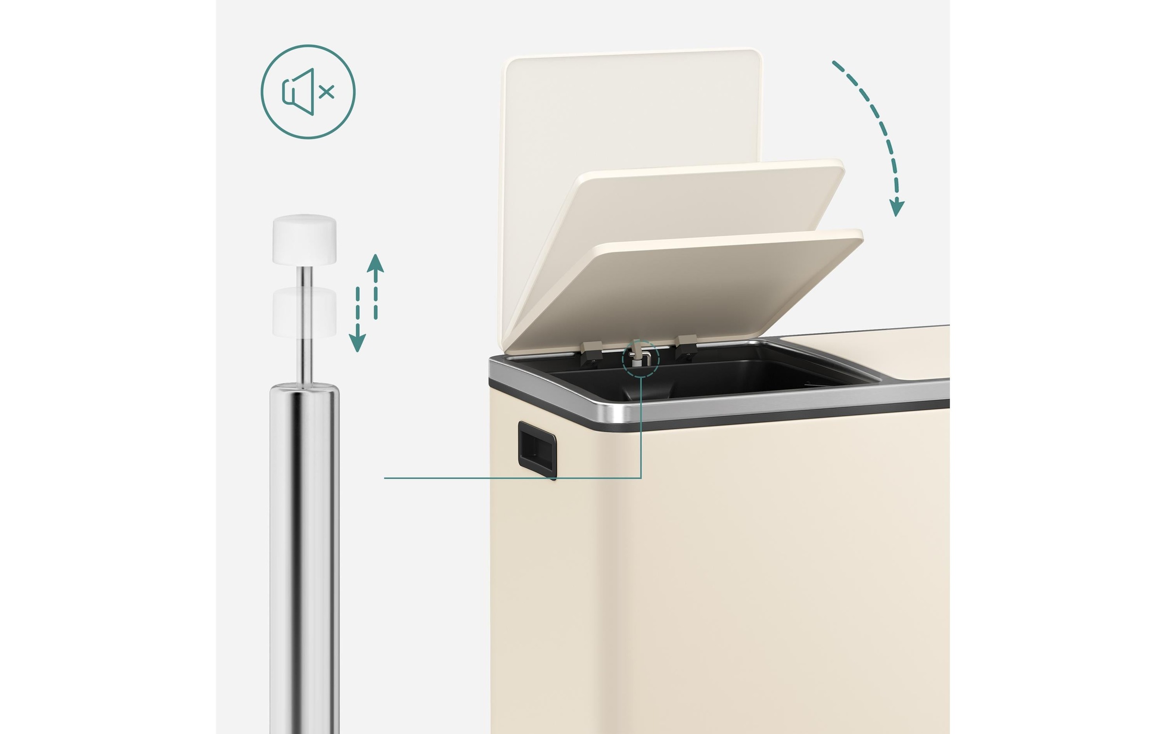 SONGMICS Poubelle »60 l« 2 Behälter