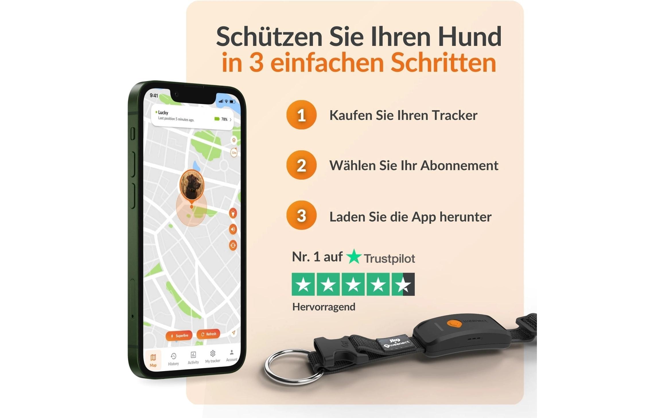   GPS-Hundetracker »Weenect für Hunde XT mit Halsband«