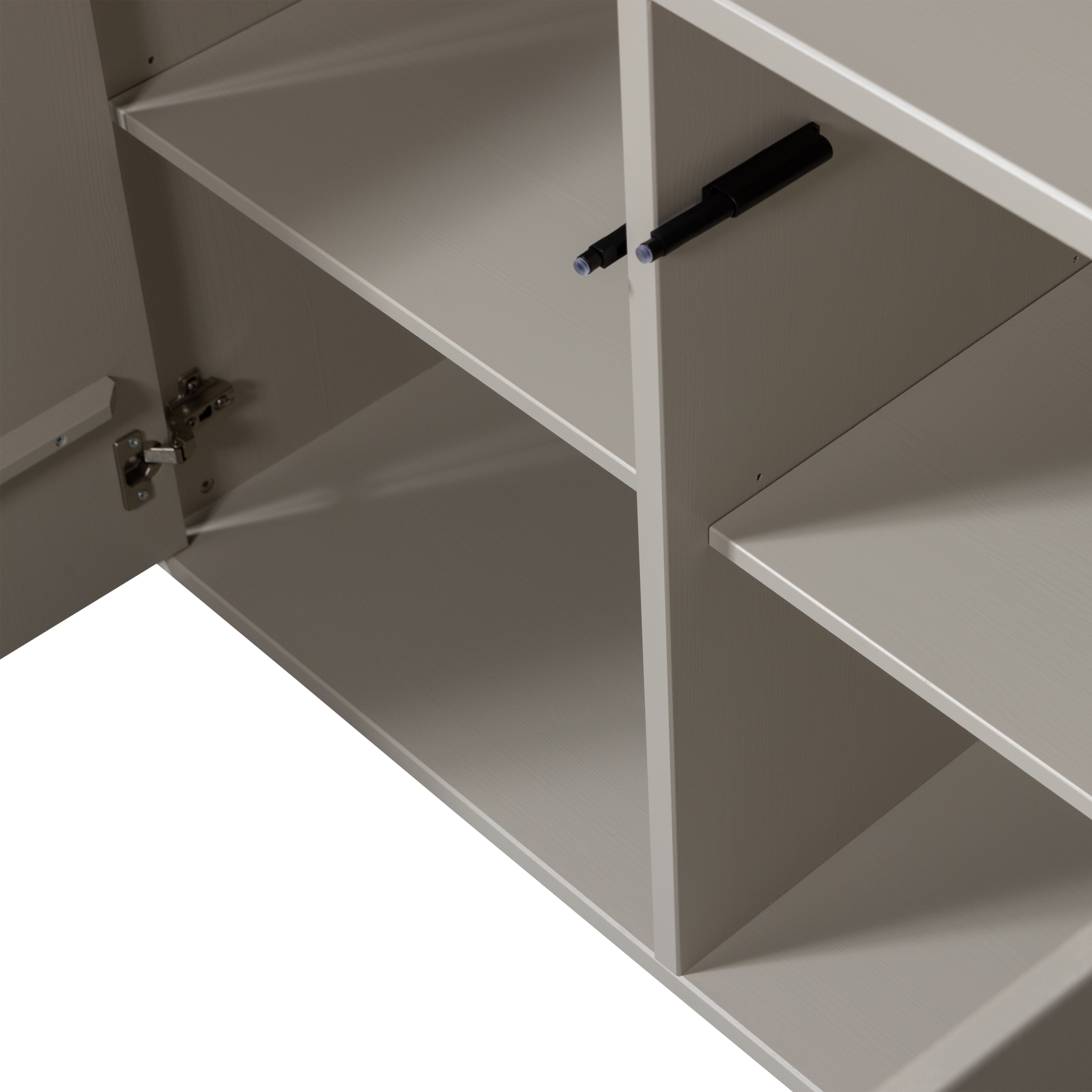 WOOOD Mehrzweckschrank »Meggy Kiefernholz mit Druckmechanismus B 108 x D 40 x H 215 cm« Tragkraft 10 kg pro Boden, sichtbare Maserung, einfach zu montieren