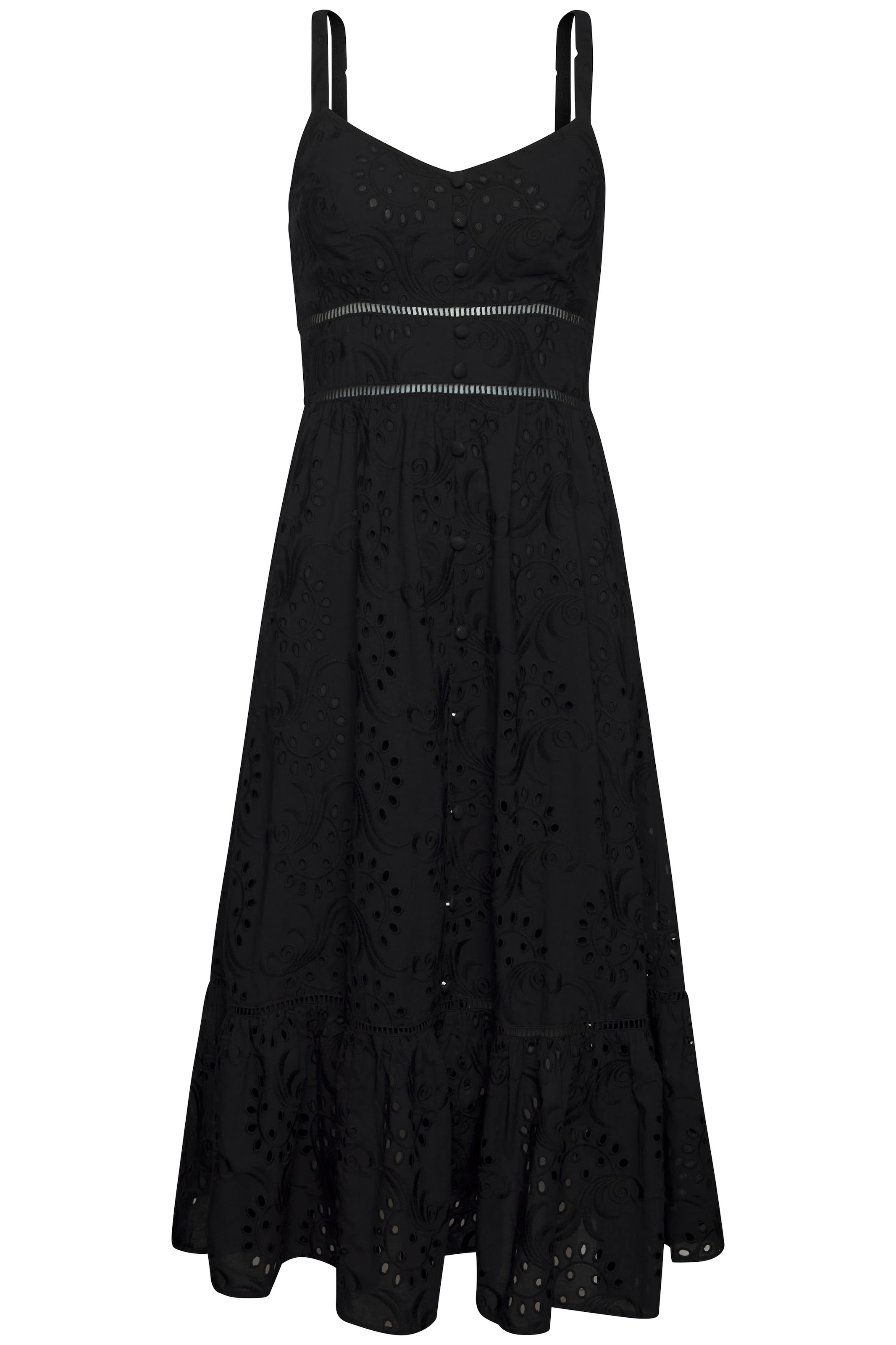 LASCANA Robe midi mit sommerlicher Lochstickerei