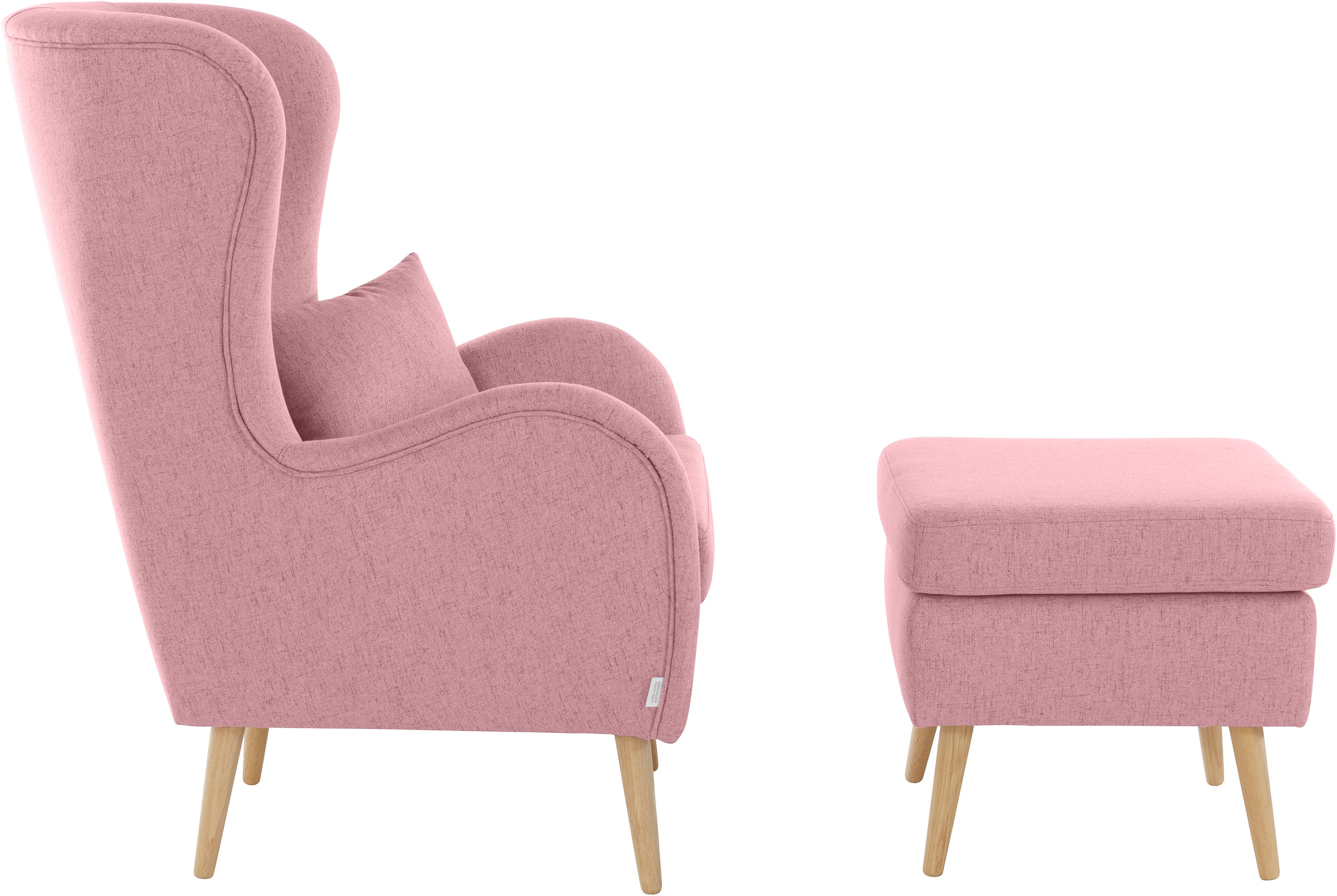 Home affaire Sessel »Sallito, TV-Sessel, Ohrensessel mit« Hocker, in vielen Bezugsqualitäten, auch in Samtcord