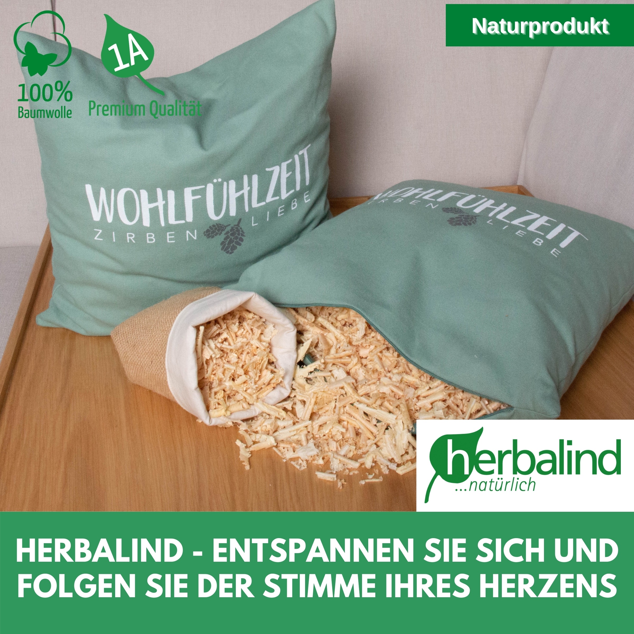 herbalind Zirbenkissen 25x25 cm