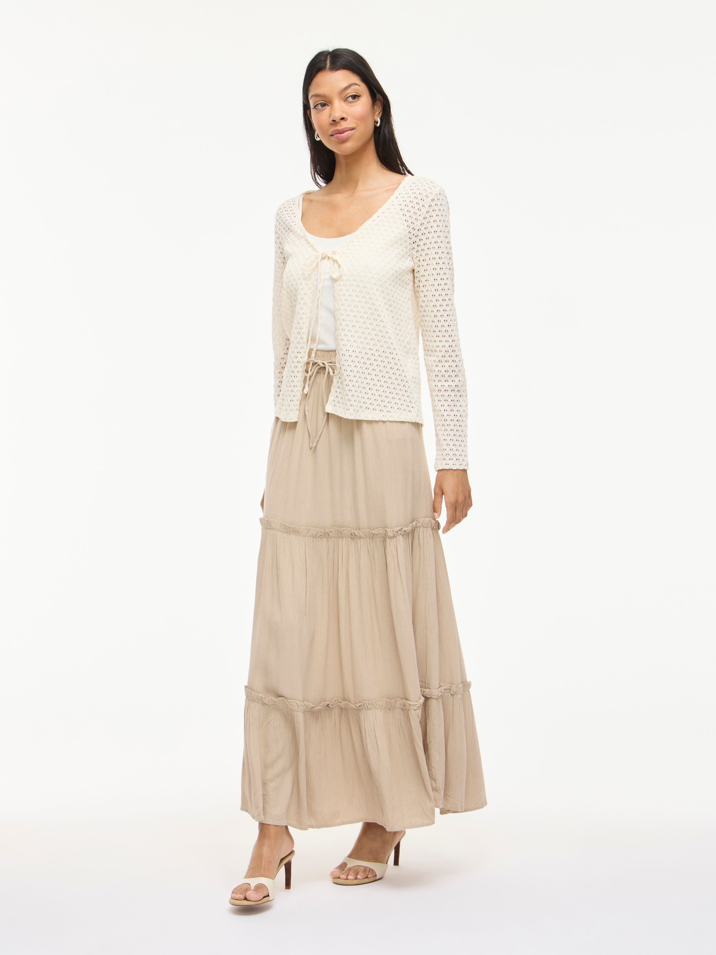 Vila Maxi jupe »VIMESA HW MAXI SKIRT - NOOS« mit Rüschen