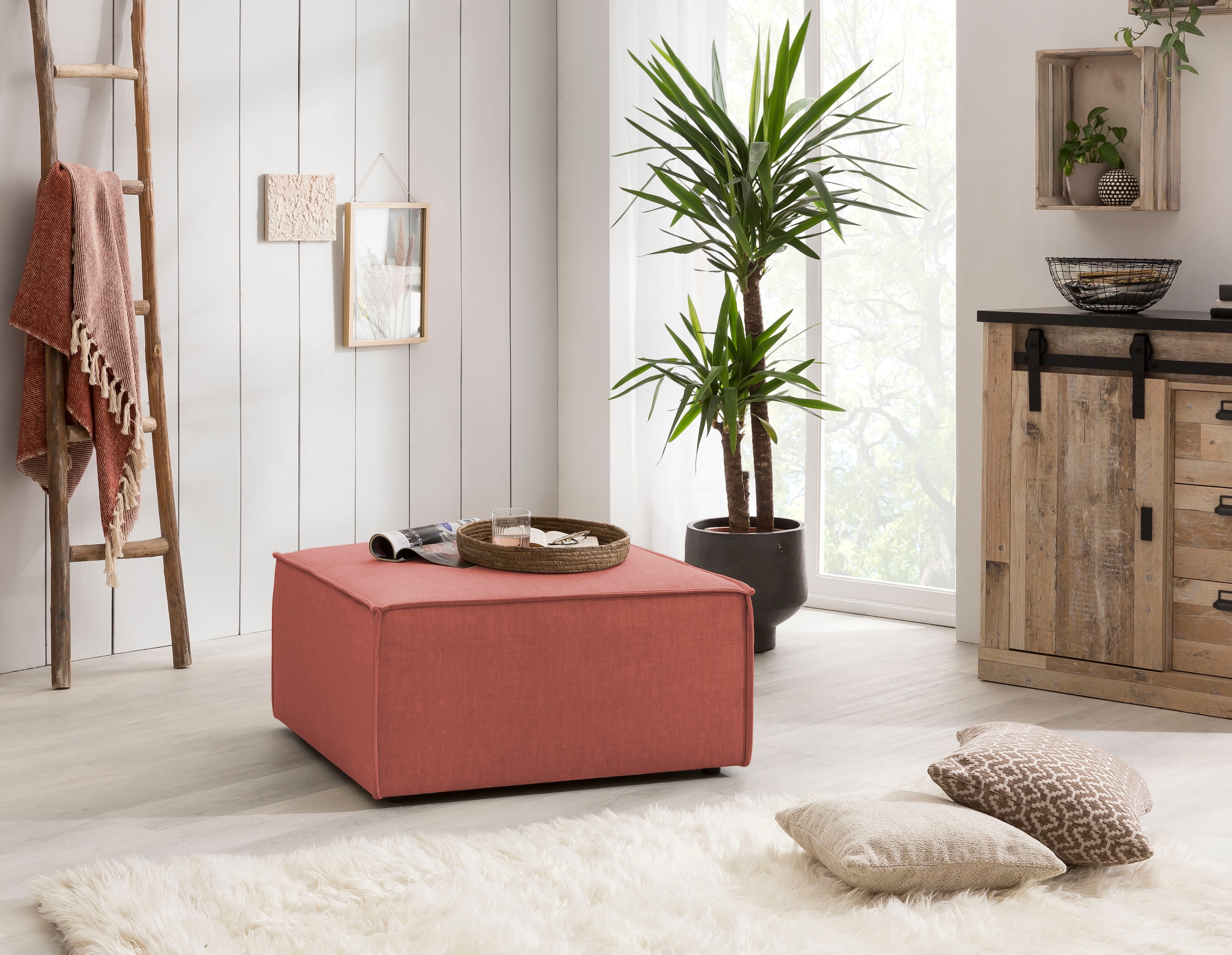 GOODproduct Tabouret »SHERWOOD Samtvelours Polsterhocker« tabouret carré, complément idéal pour le loveseat SHERWOOD