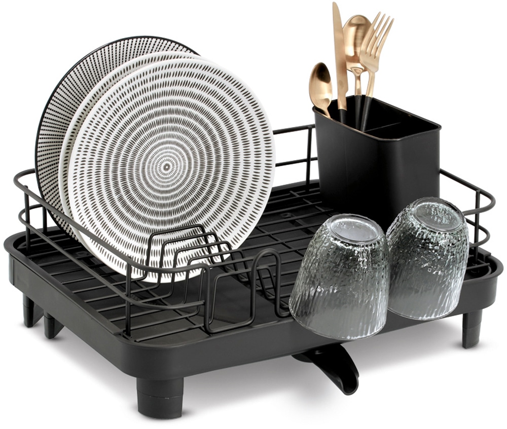 Zeller Present Support de séchage »Geschirrabtropfständer, Kunststoff/Metall, schwarz« Séchoir, tamis d’évacuation intégré