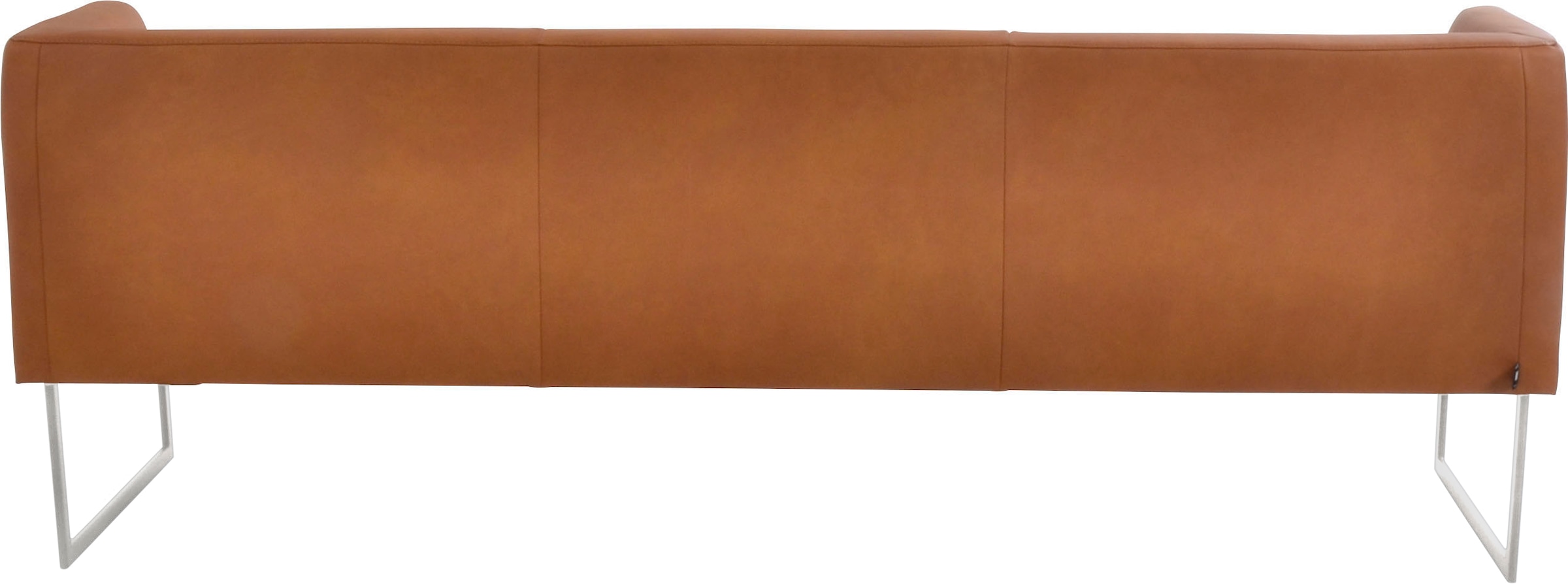 K+W Komfort & Wohnen Banc rembourré »Cube« aspect coussin martelé, 2 largeurs, patin vertical aspect inox